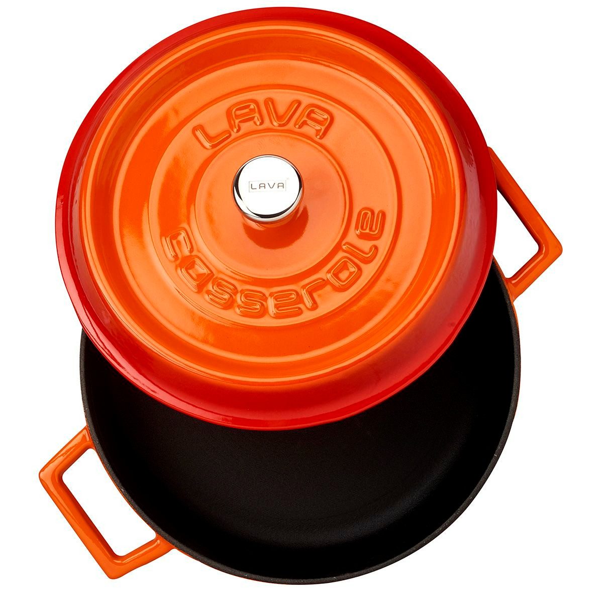 LAVA Bräter LAVA Emaillierter Gusseisentopf mit Deckel, Ø 24 cm, 2,47 Liter, Gusseisen (2-tlg), emailliertes Gusseisen, backofengeeignet