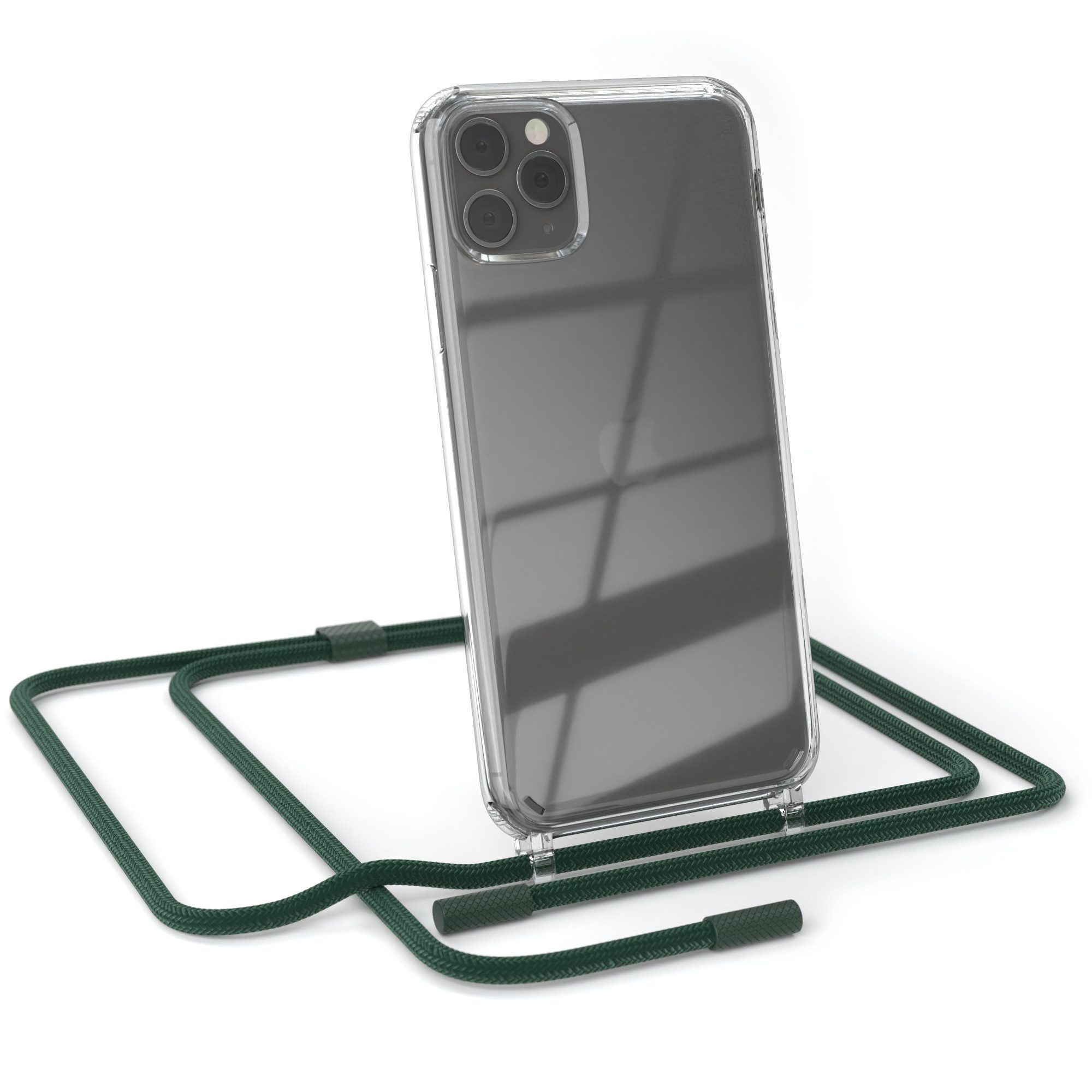 EAZY CASE Handykette Silikon Kette Unifarbe für Apple iPhone 11 Pro Max 6,5 Zoll, Handykette zum Umhängen Slim Phone Chain Festivalbag Smartphone Grün