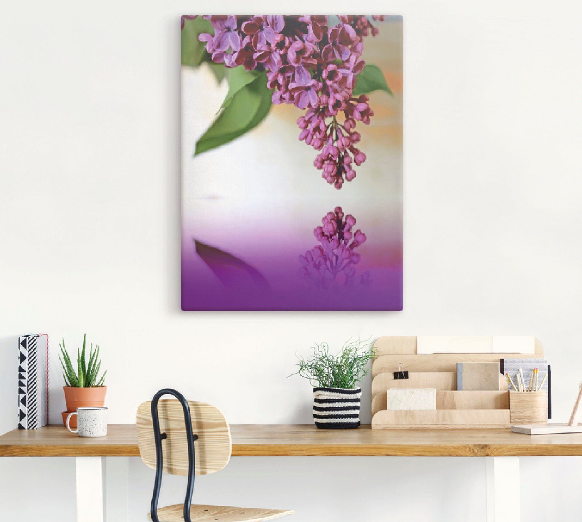 Artland Leinwandbild Flieder, Blumen (1 St), auf Holzrahmen gespannt