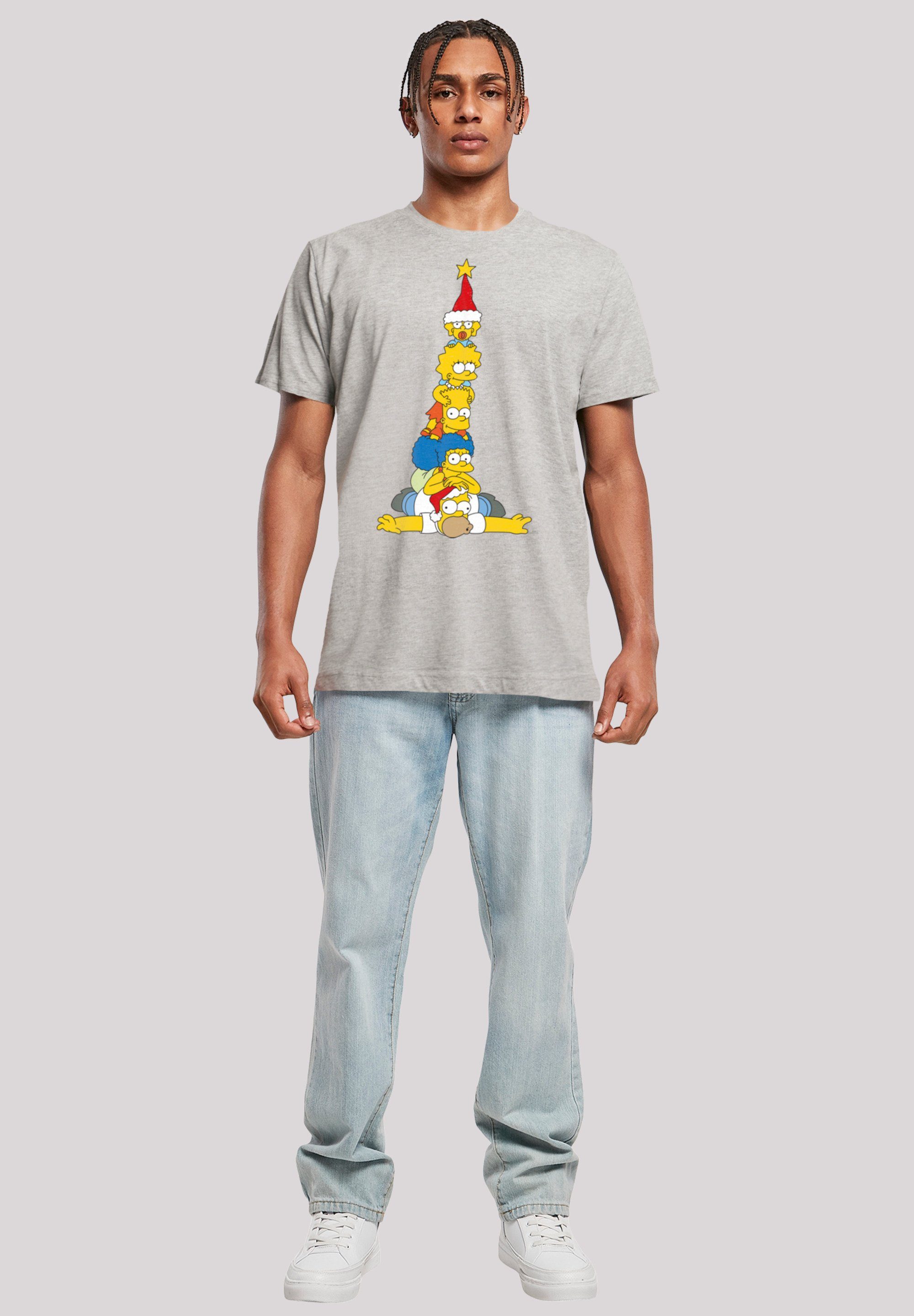 F4NT4STIC T-Shirt The Simpsons heather grey Print Weihnachtsbaum Family Christmas