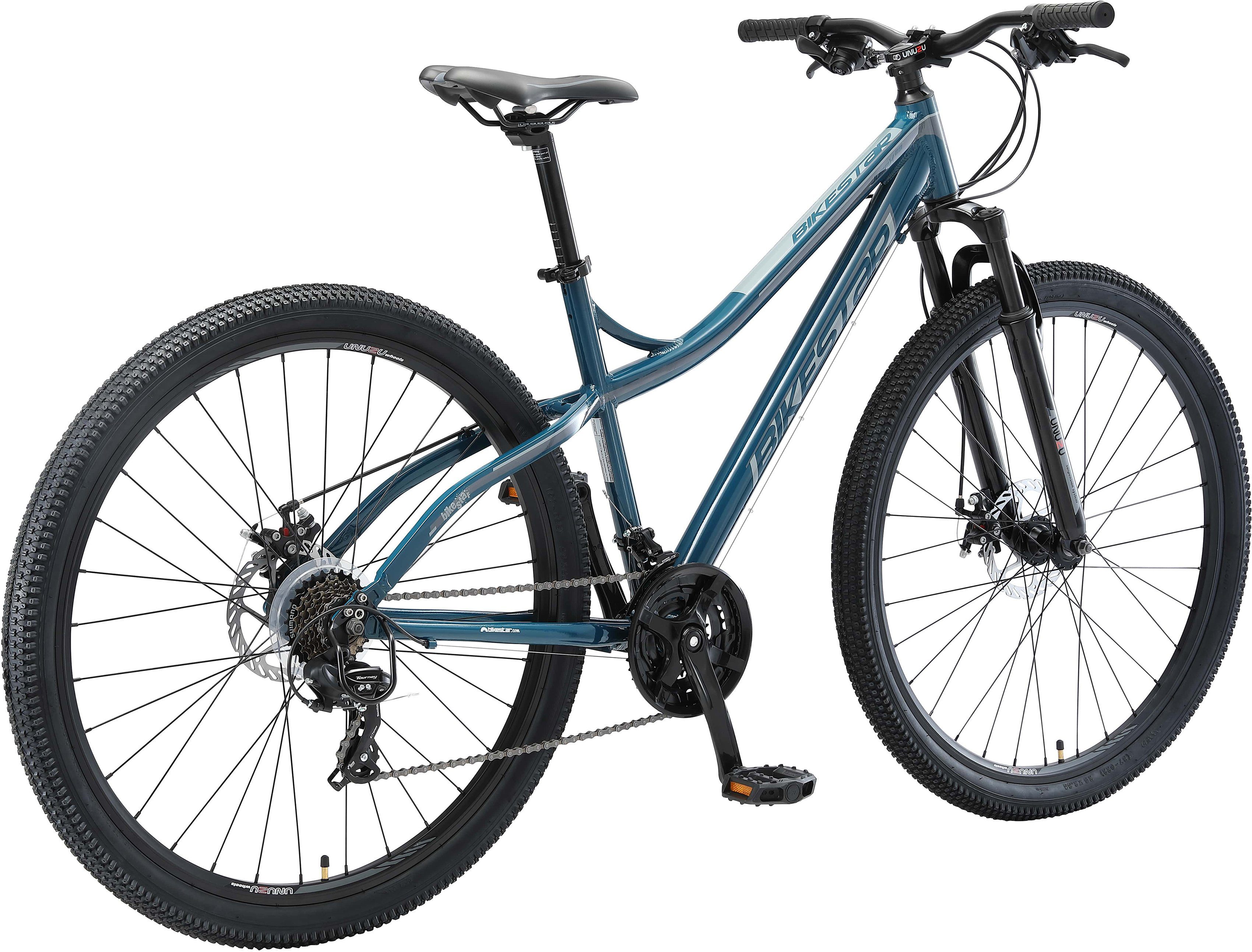 Bikestar Mountainbike, 21 Gang Shimano RD-TY300 Schaltwerk, Kettenschaltung, für Damen und Herren, Kettenschaltung