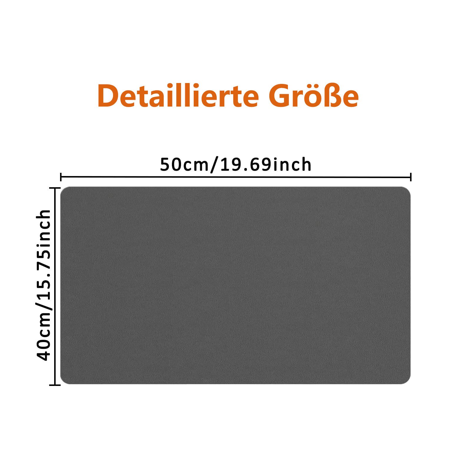 FOUORTUNATE-BEE Abtropfmatte Saugfähige Unterlage für Kaffeemaschine Abtropfmatte für Geschirr, rutschfeste Gummisohle Saugstarke Trockenmatte für Küche Spüle 40x50cm