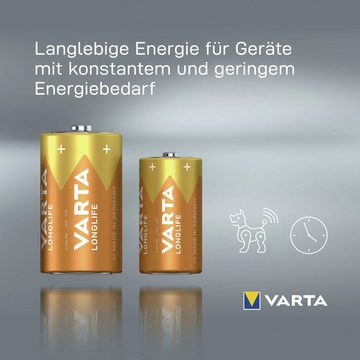 VARTA LONGLIFE Alkaline Batterie D Mono LR20 6er Batterien Pack Batterie, (1,5 V, 6 St)