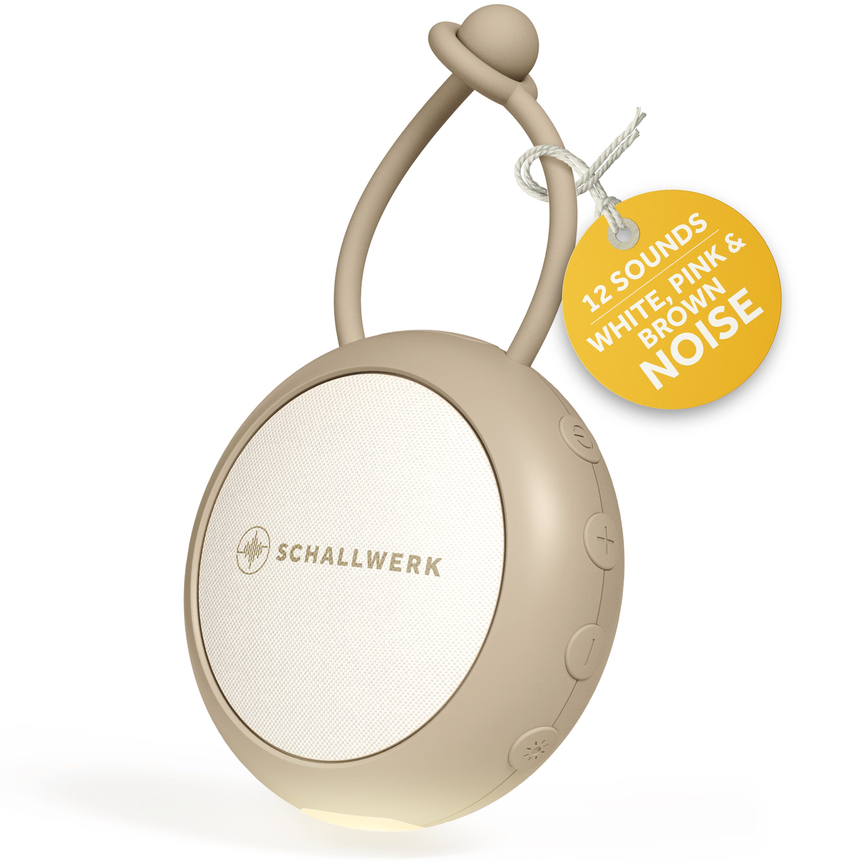 Schallwerk Einschlafhilfe White Noise Machine Babys und Erwachsene Einschlaf- und Durchschlafhilfe (tragbar, Nachtlicht, lange Akku Laufzeit, Timer, Schlaufe)