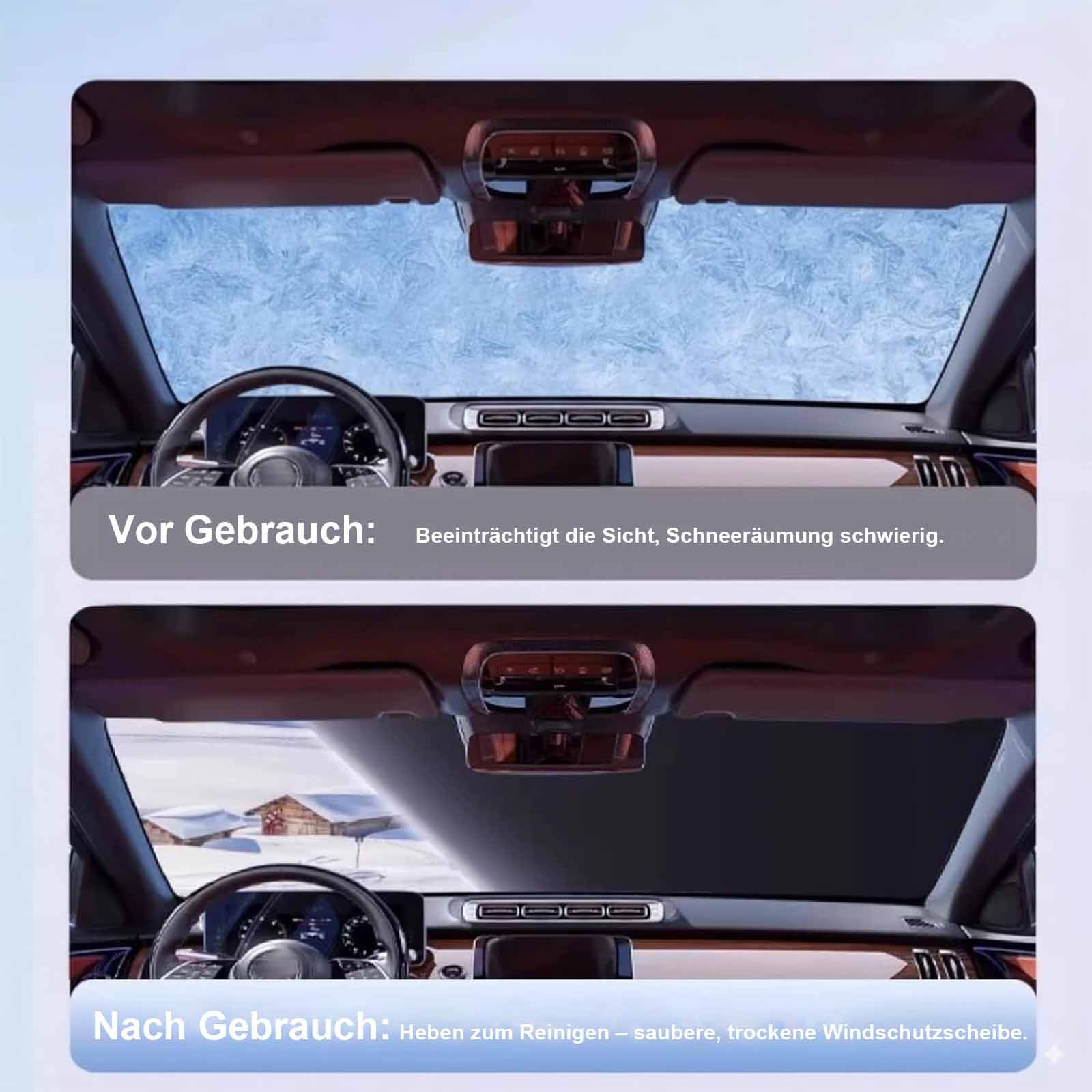 REDOM Windshield Cover, Car Protective Cover, 148 x 120 cm (Four-layer structure with insulating, tear-resistant aluminum foil, 1 pc., double-ear design with 9 magnets and hooks), frost cover suitable for cars and SUVs