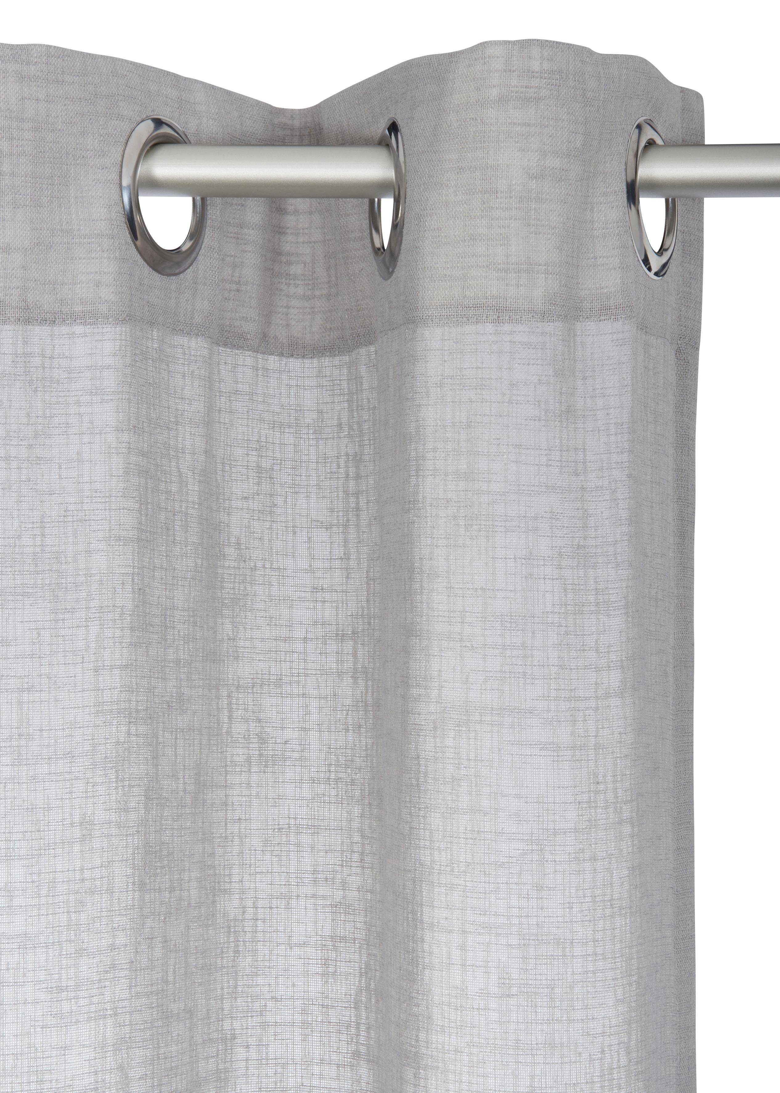 OTTO home Gardine Fiete, 1 Stück, halbtransparent, leinen Optik (1 St), Ösen, halbtransparent, Leinen Optik, monochrom, basic, pflegeleicht, verschiedene Größen – Bild 4 von 5