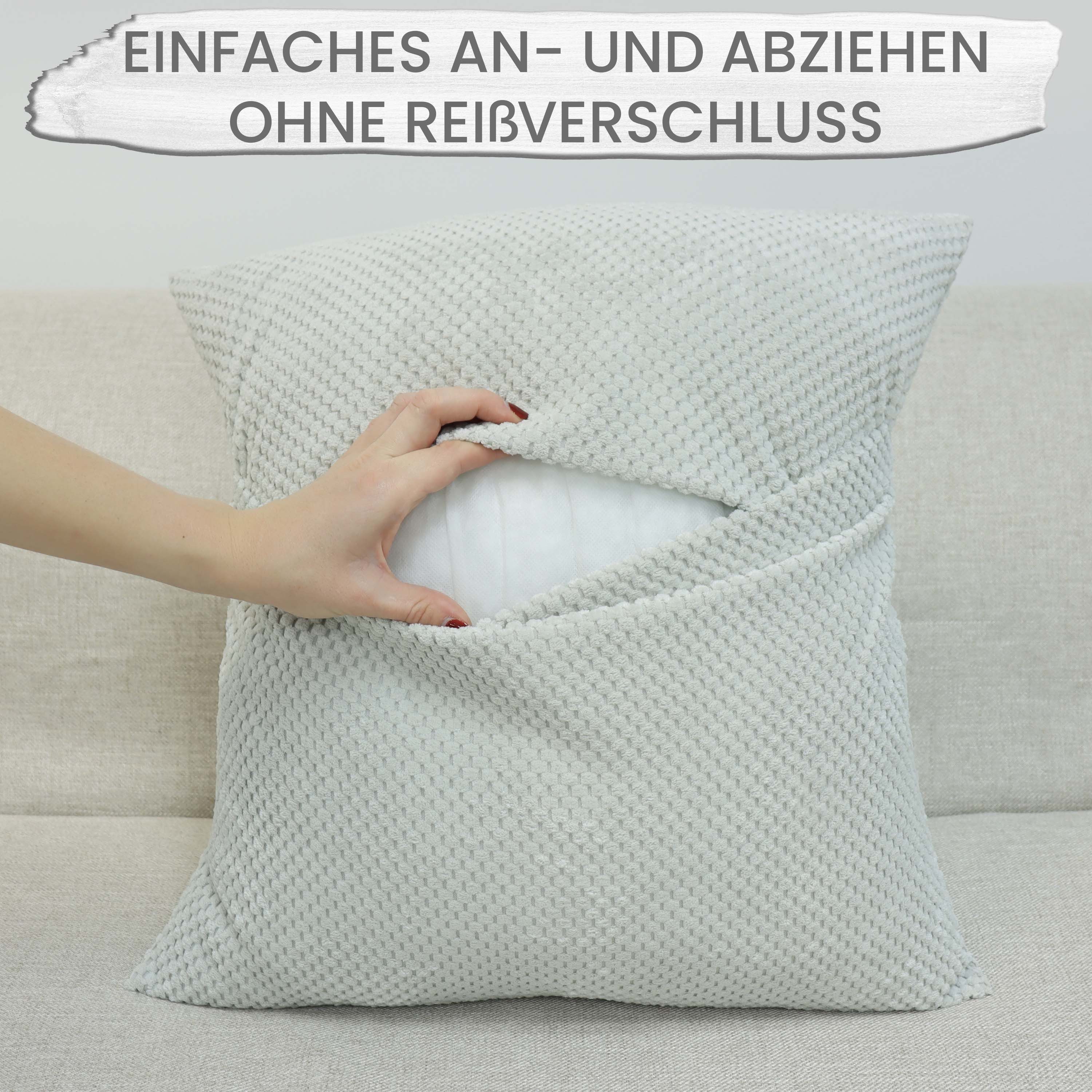 Amilian Dekokissen 2er Set Kissen - Zierkissen - Sofakissen mit Füllung und Kissenbezug, (2 Stück), Kopfkissen, Kuschelkissen, Couchkissen mit Kissenfüllung