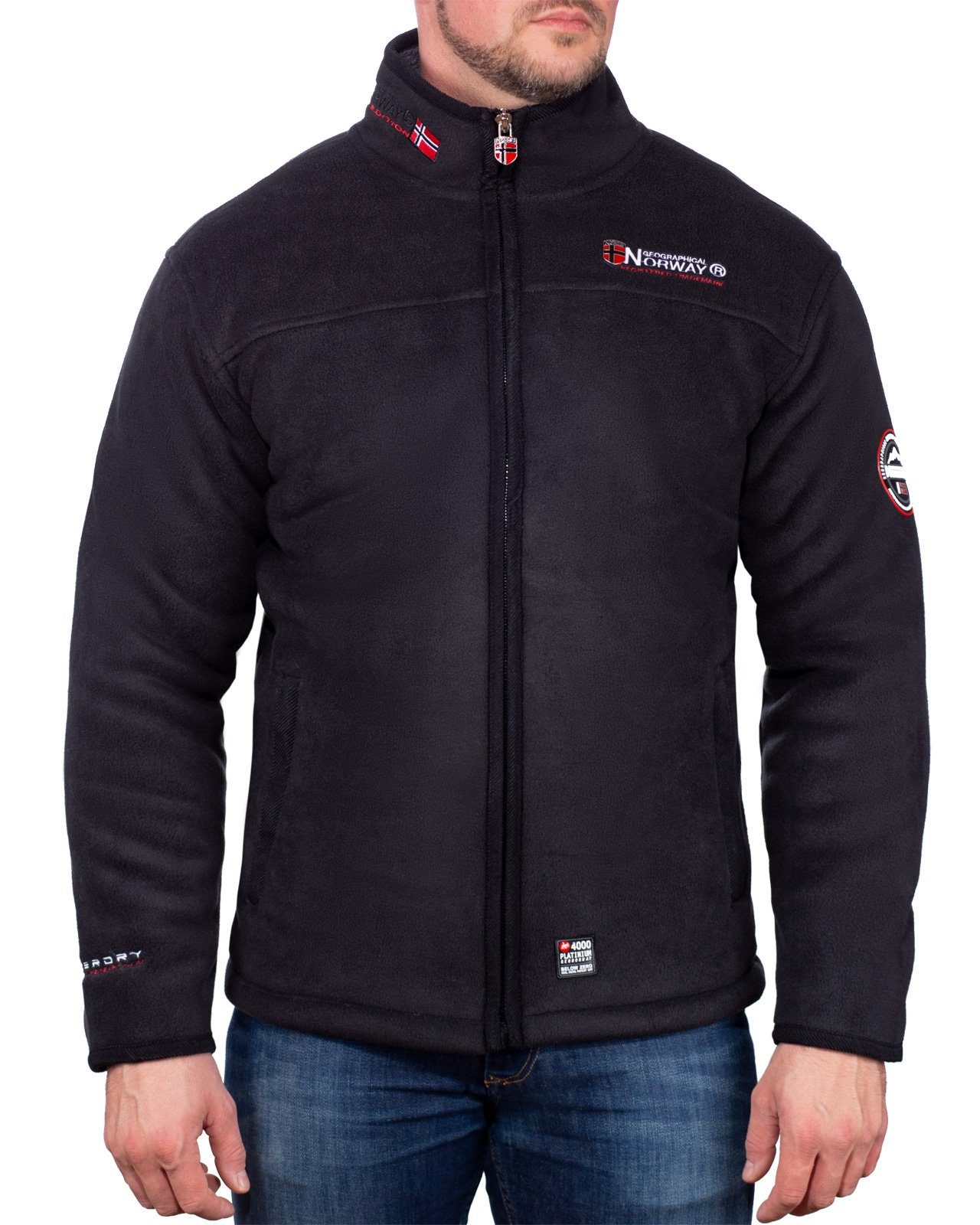 Geographical Norway Fleecejacke Herren Regular Fit Jacke baubolt Black XL m günstig online kaufen