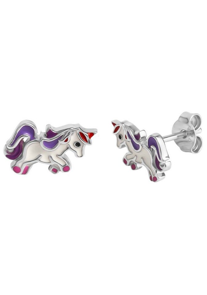 Firetti Paar Ohrstecker Schmuck Geschenk Silber 925 Ohrschmuck Einhorn, zu  Kleid, Shirt, Jeans, Sneaker! Anlass Geburtstag Weihnachten, Hübsche Kinder  Ohrstecker mit Emaille