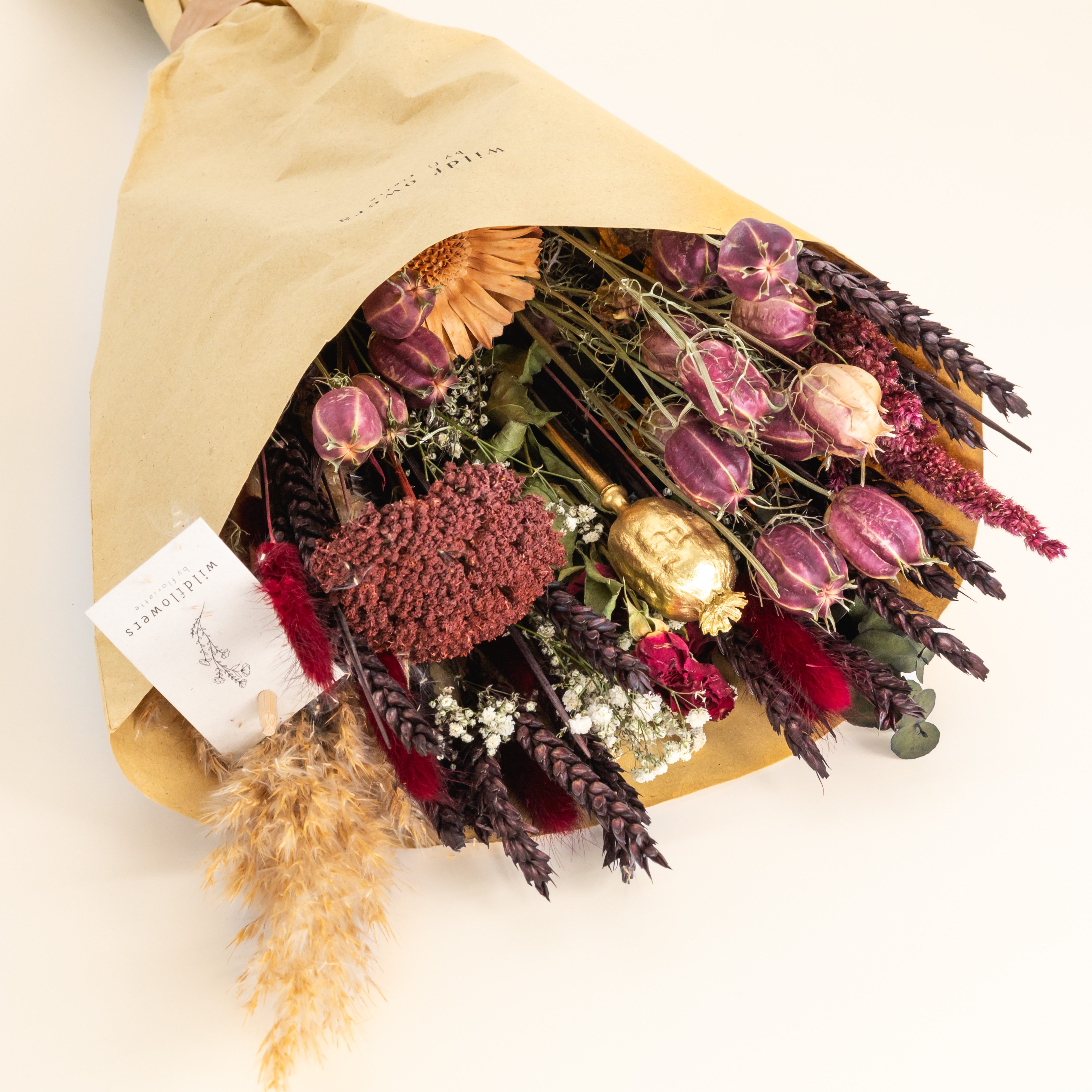 Trockenblume Trockenblumen Feldstrauß Scharlachrot Handgebundener Trockenbl günstig online kaufen