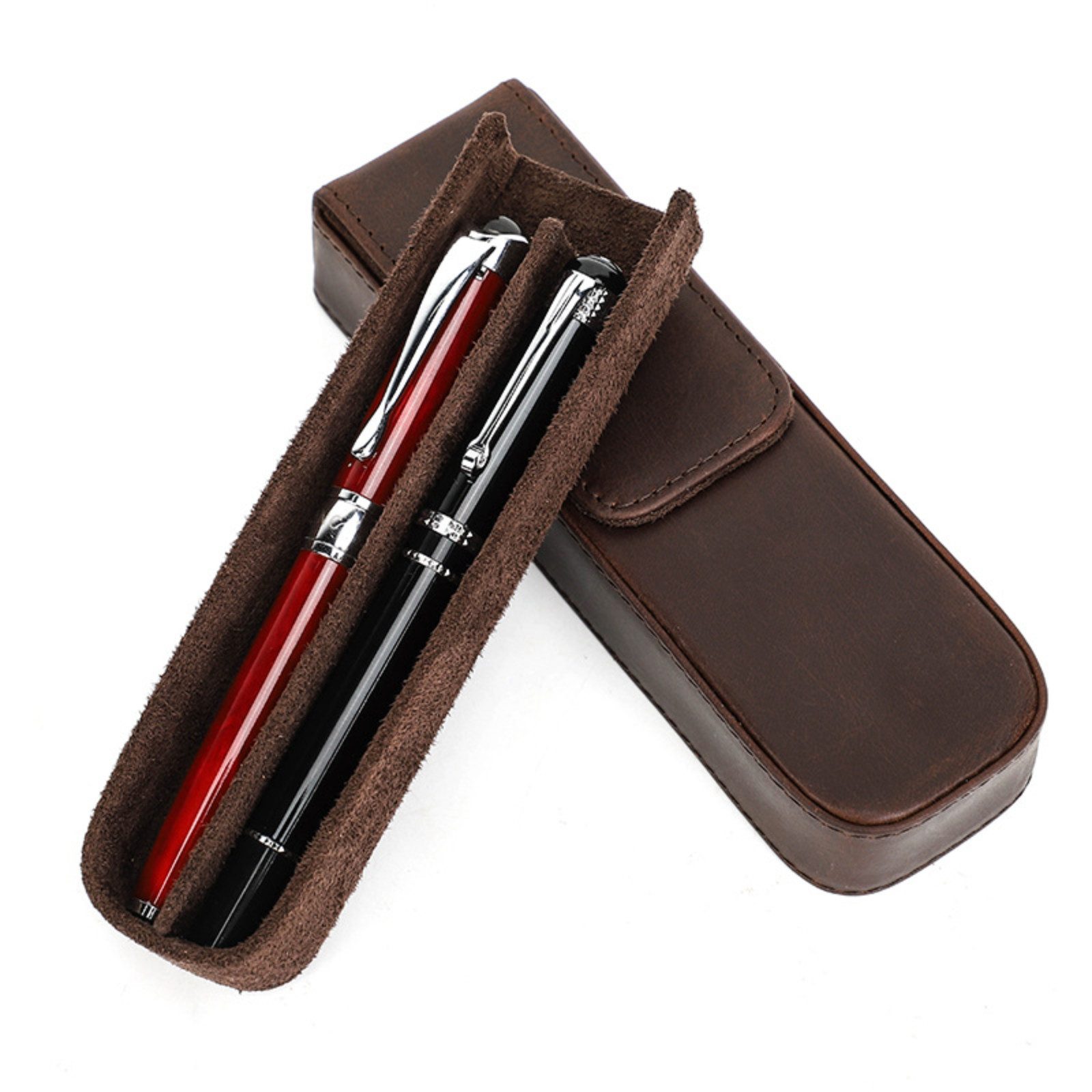Stifthülle Handgefertigtes Stifteetui Leder für 2 Stifte Abnehmbares Tablet