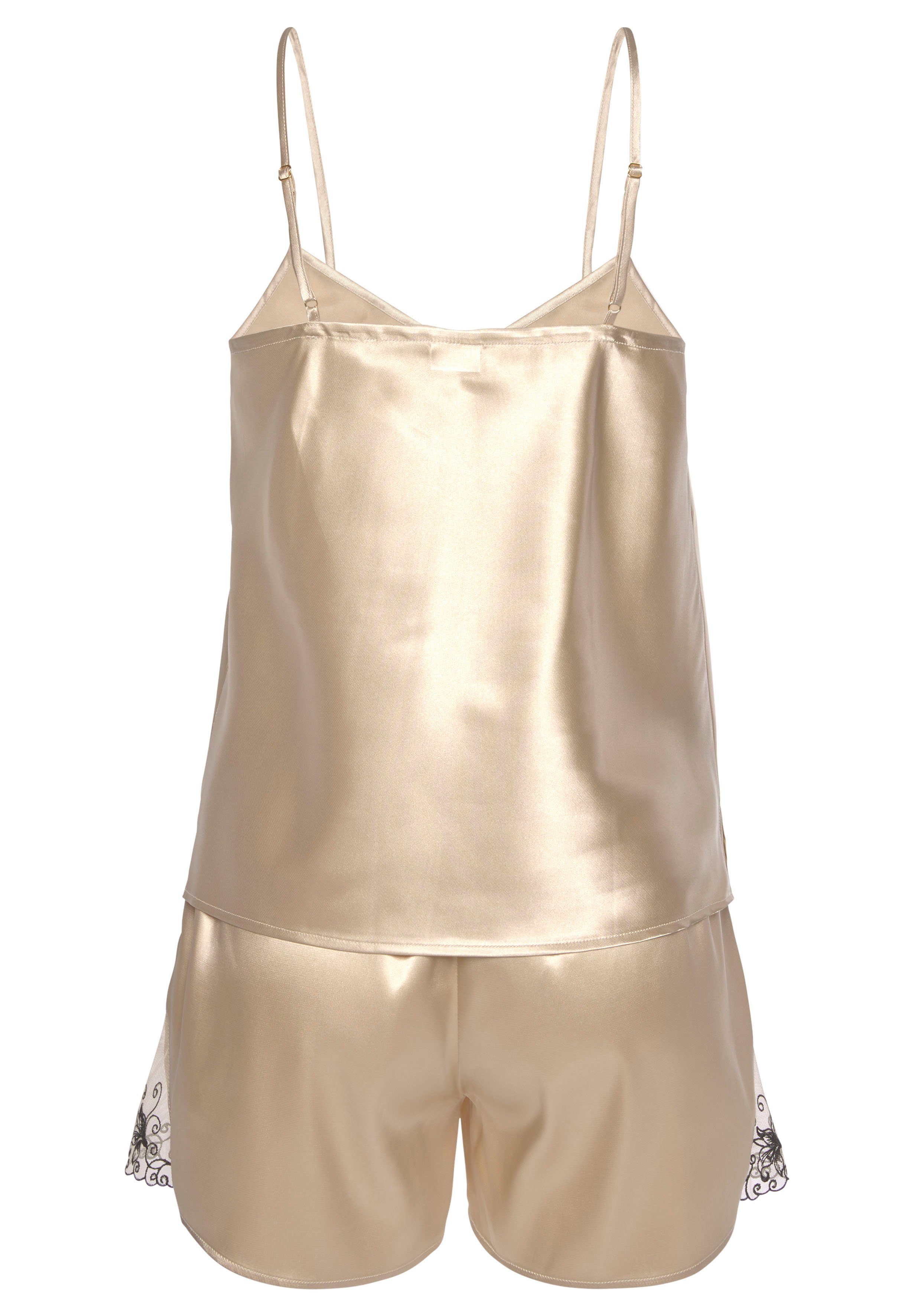 LASCANA Shorty (2 tlg., 1 Stück) mit Zierschleife und Spitzeneinsätzen