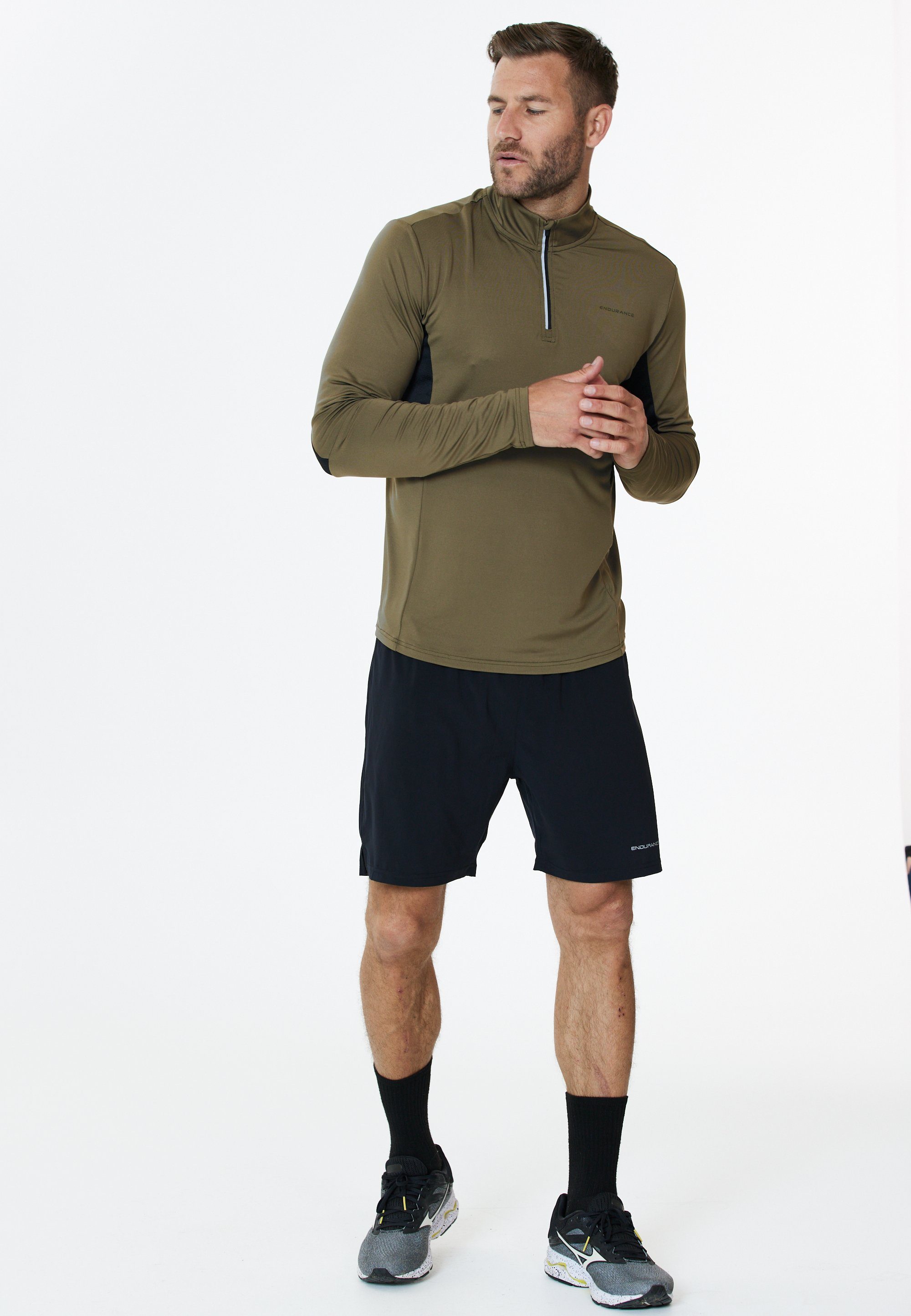 ENDURANCE Langarmshirt LANBARK (1-tlg) mit hochwertiger Sportausstattung braun