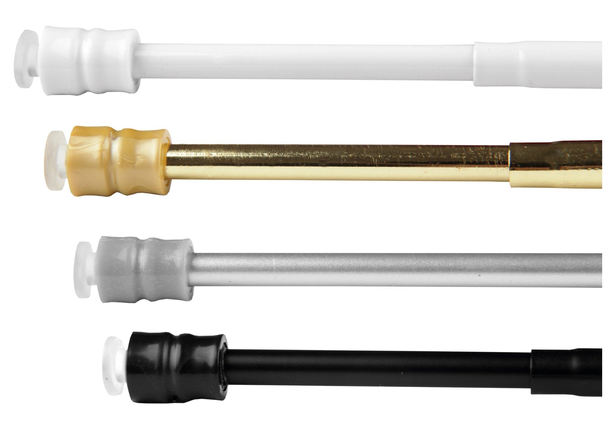 Bestlivings Klemmstange mit Drehtechnik – kein Bohren, kein Kleben, Ø 10 mm, 1-läufig, ausdrehbar, ohne Bohren, geklemmt, Edelstahl, Gardinenstange für Bistrogardine/Scheibengardine