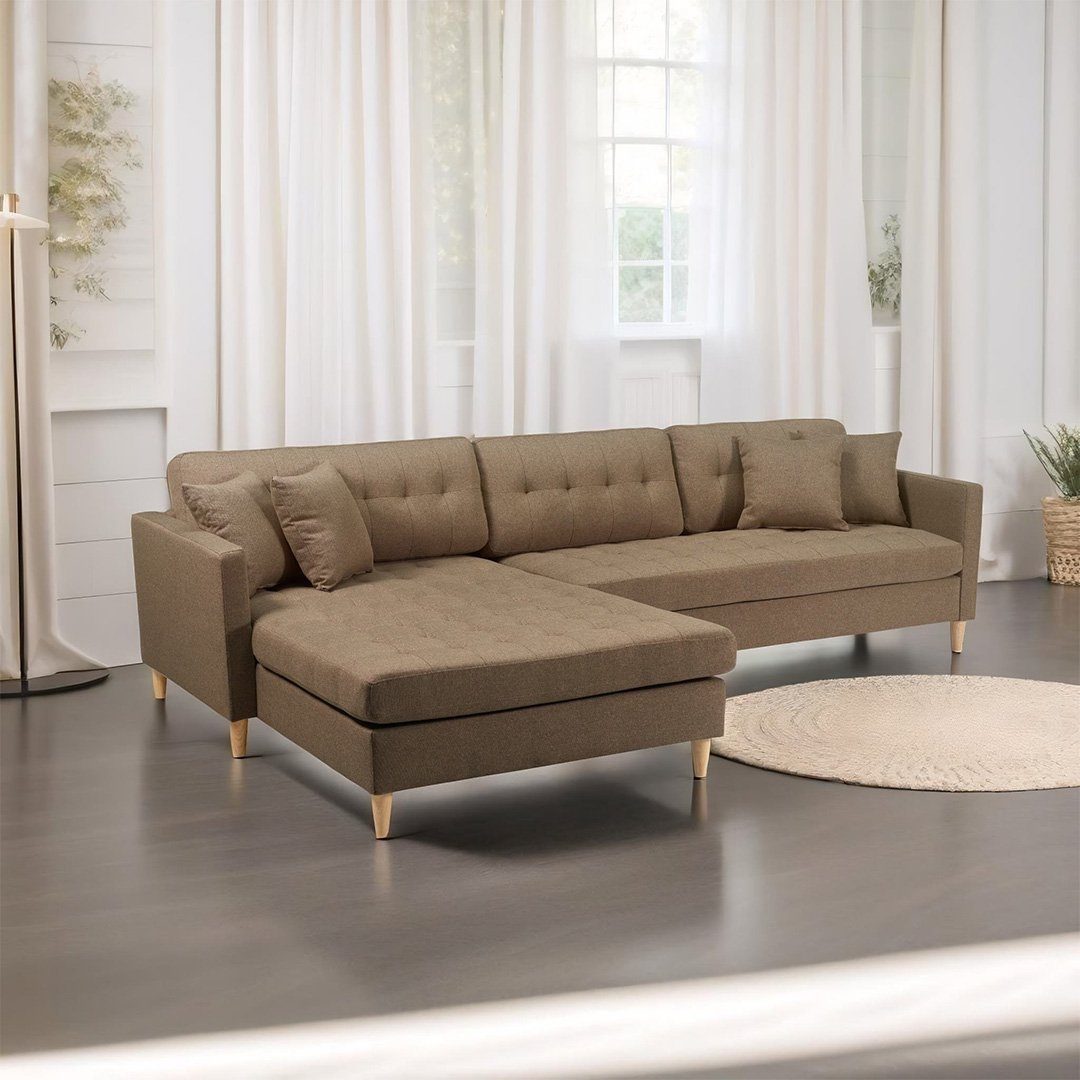 ebuy24 Sofa Marino rechts gew Braun oder links Deluxe Chaiselongsofa