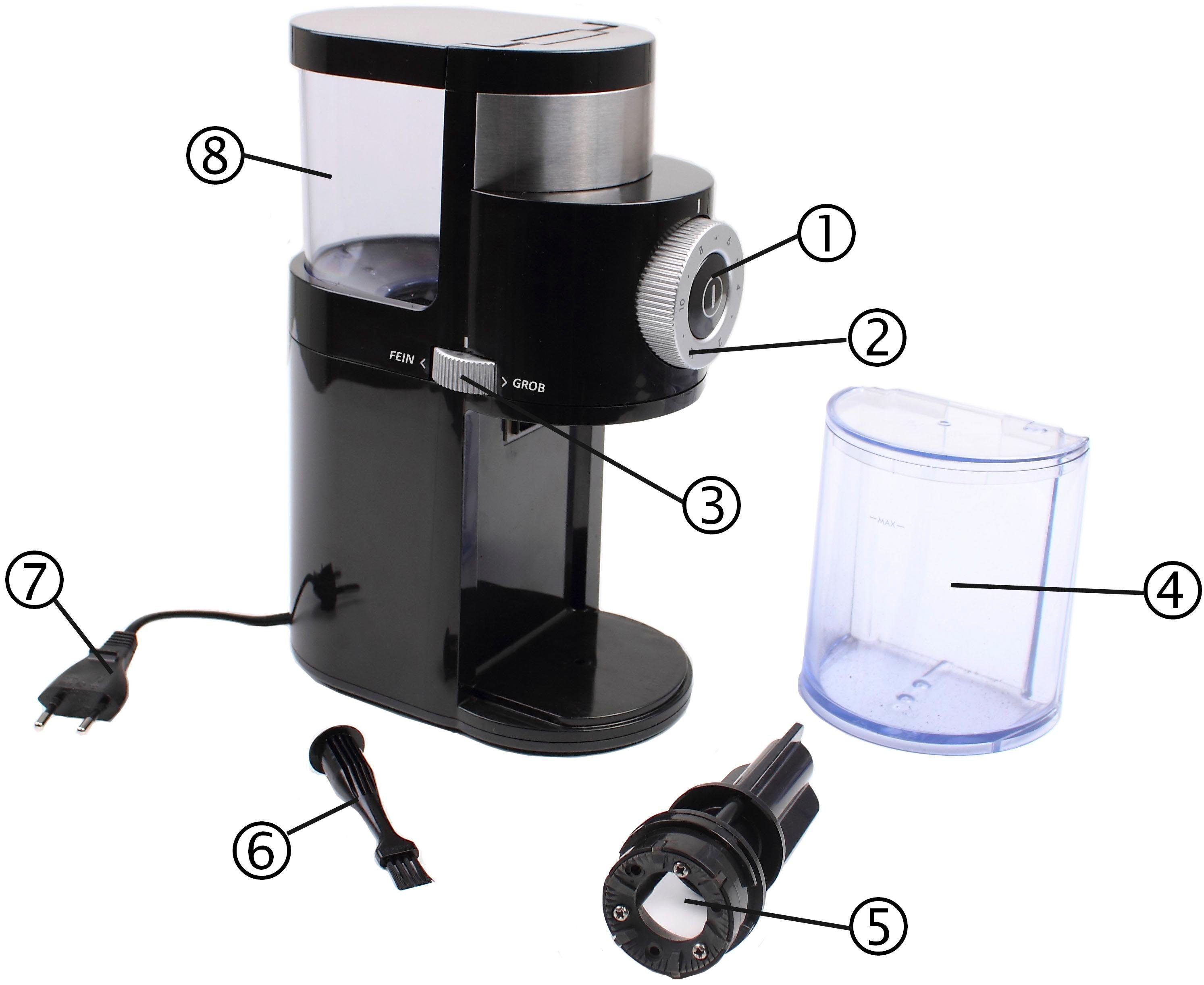 Rommelsbacher Kaffeemühle EKM200, 110 W, Scheibenmahlwerk, 250 g Bohnenbehälter