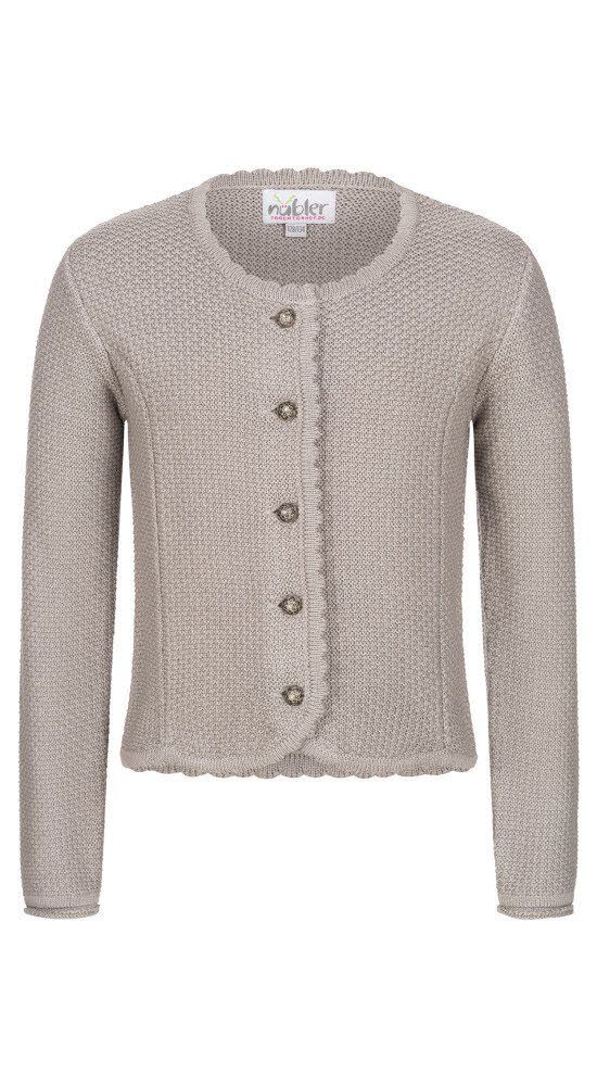 Trachtenstrickjacke Kinderstrickjacke Yvonne in Grau von Nübler