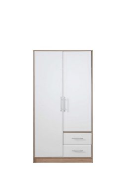 99rooms Schlafzimmer-Set Egon Sonoma Eiche Weiß Hochglanz, (Set (3-St), Flur-Set), bestehend aus 3xGarderobenschrank, variabel stellbar, Spanplatte, Modern Design