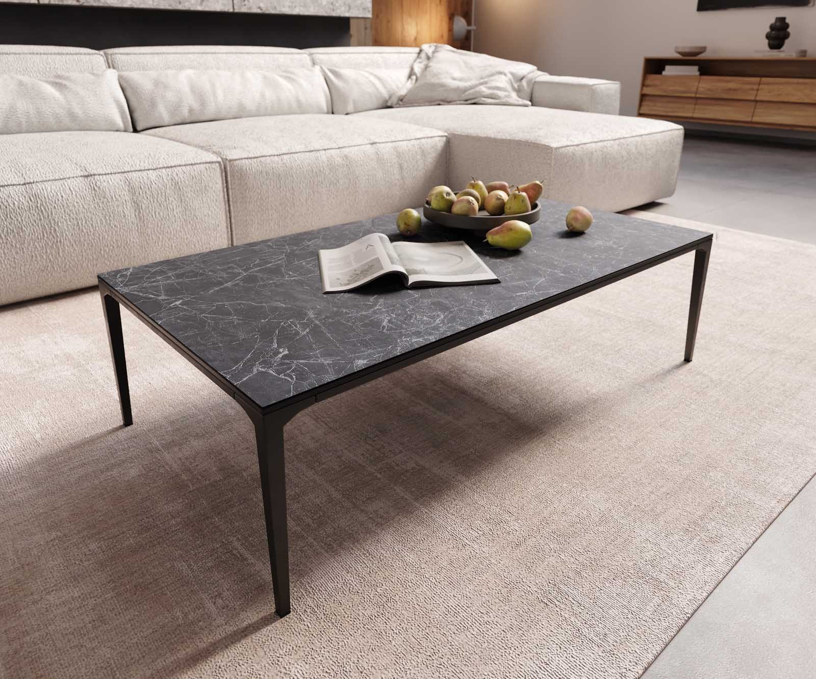 DELIFE Couchtisch Levente, Keramik Laminam® Nero Greco Anthrazit 110x60 cm günstig online kaufen