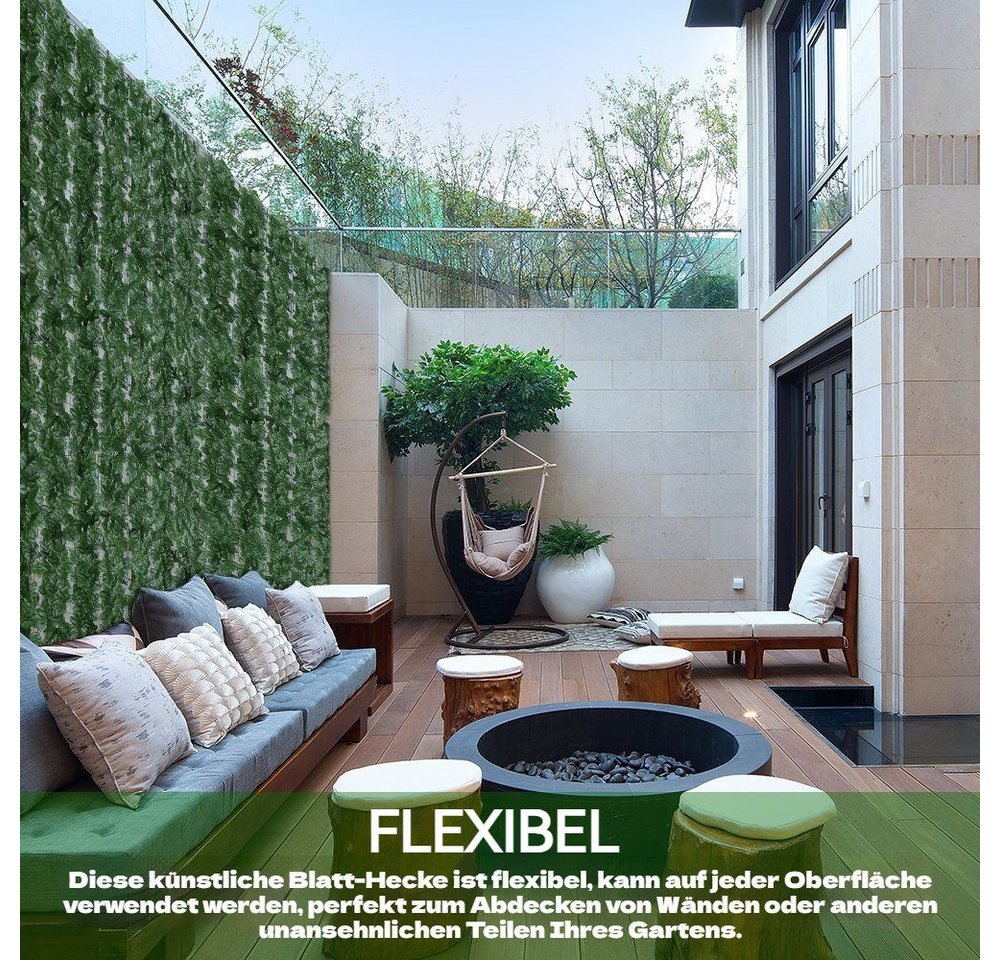Thumbnail - BlingBin Kunsthecken-Sichtschutz Künstliche Hecke Außenbereich Gartenzaun Grünen Blättern Sichtschutz, (4er Set, 4-St., ...