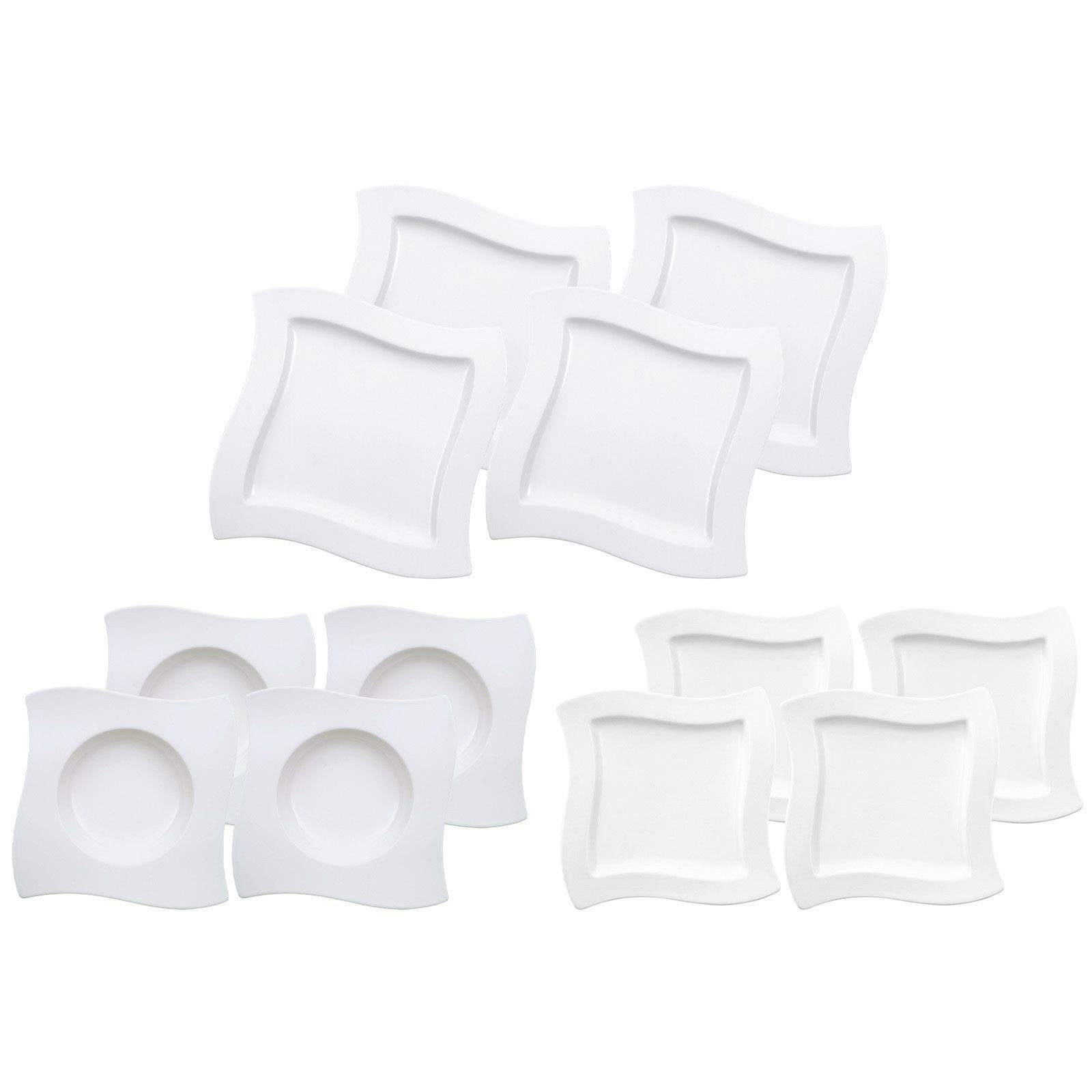 Villeroy & Boch Kombiservice NewWave Tellerset 12er Set (12-tlg), Porzellan