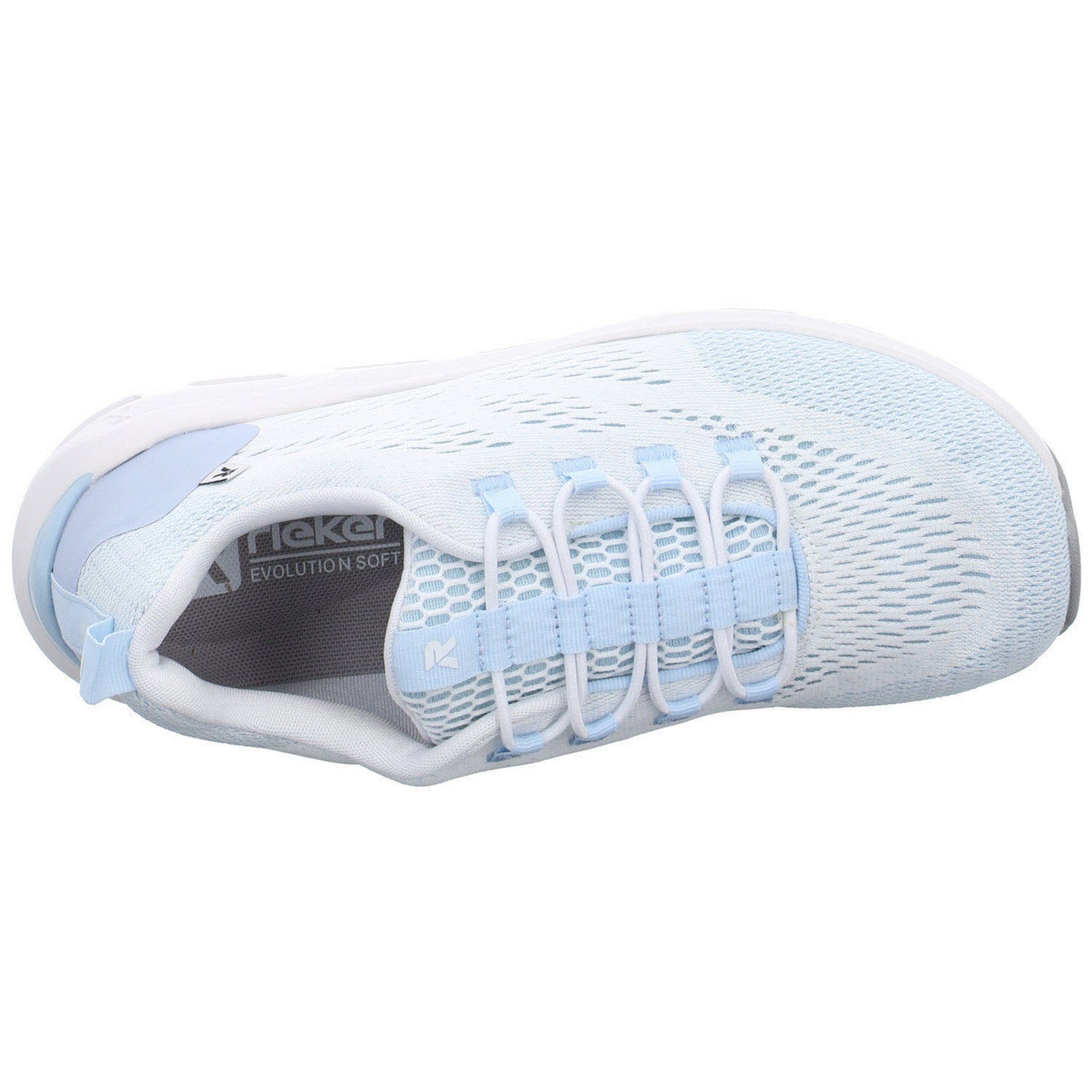 R-Evolution sportweiss-ciel/ciel Sneaker Rieker Schuhe Textil Slipper Slip-On Sneaker Damen