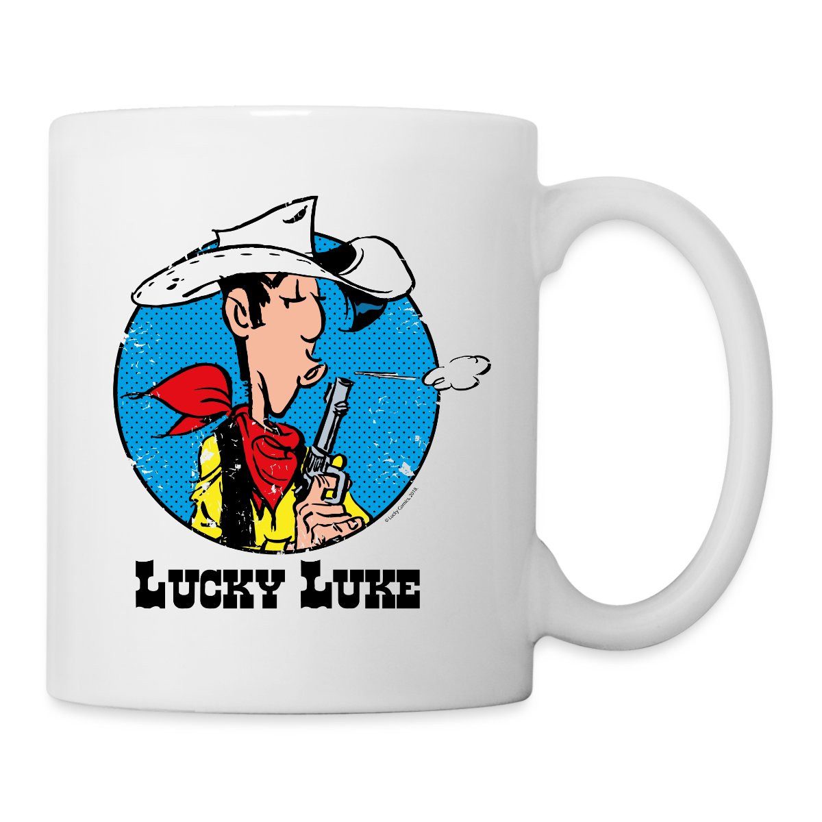 Spreadshirt Tasse Lucky Luke mit Pistole Tasse, Keramik