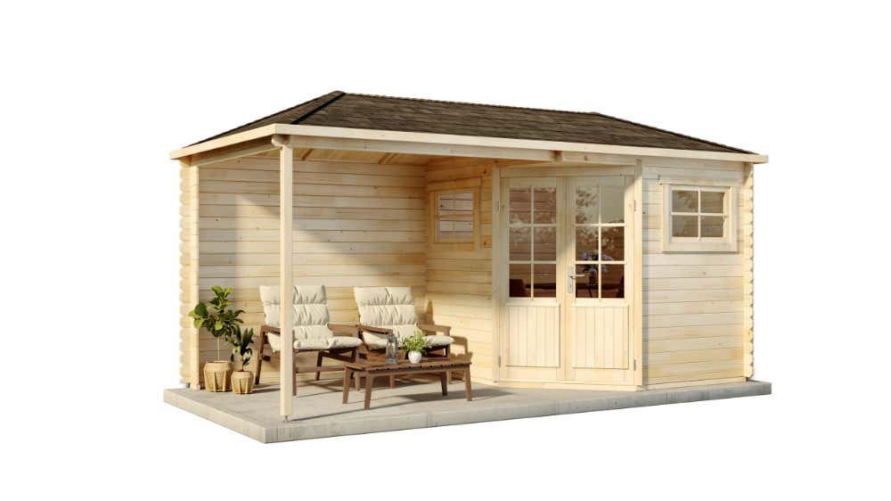 Thumbnail - Alpholz Gartenhaus 5-Eck mit Anbau Franz-28, BxT: 525x275 cm