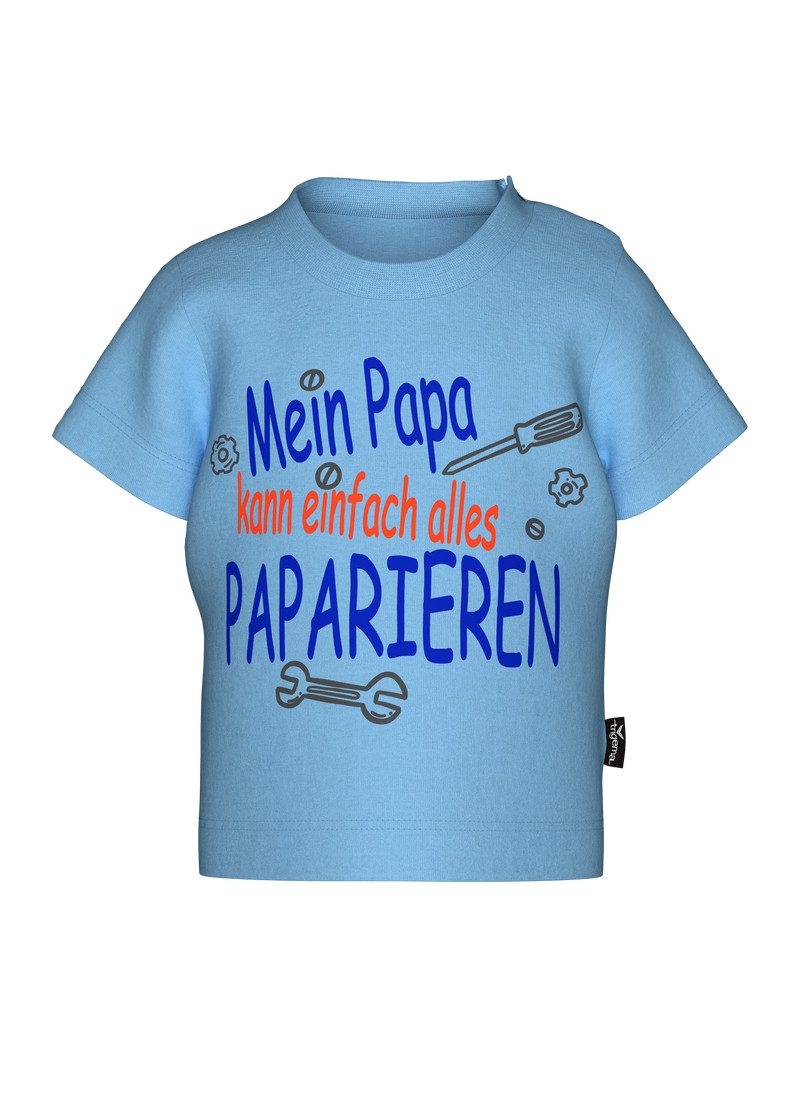Trigema T-Shirt TRIGEMA T-Shirt mit lustigem Spruch-Print (1-tlg)