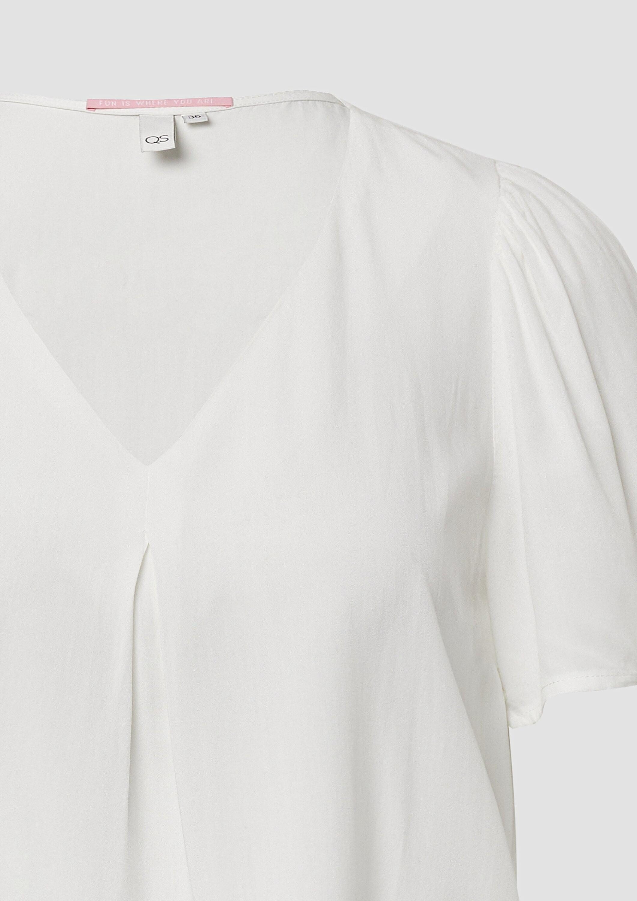 QS Kurzarmbluse Bluse Feminine Kurzarmbluse aus Viskose