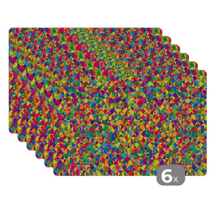 Platzset Muster - Farben - Regenbogen - Abstrakt MuchoWow (6-St) Platzset Platzdecken Platzmatte Tischmatten Schmutzabweisend
