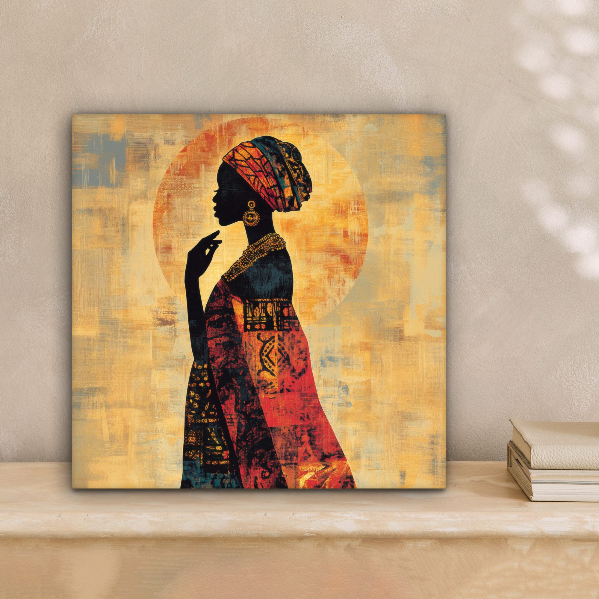 OneMillionCanvasses® Leinwandbild Frau - Scherenschnitt - Muster - Verschnö günstig online kaufen