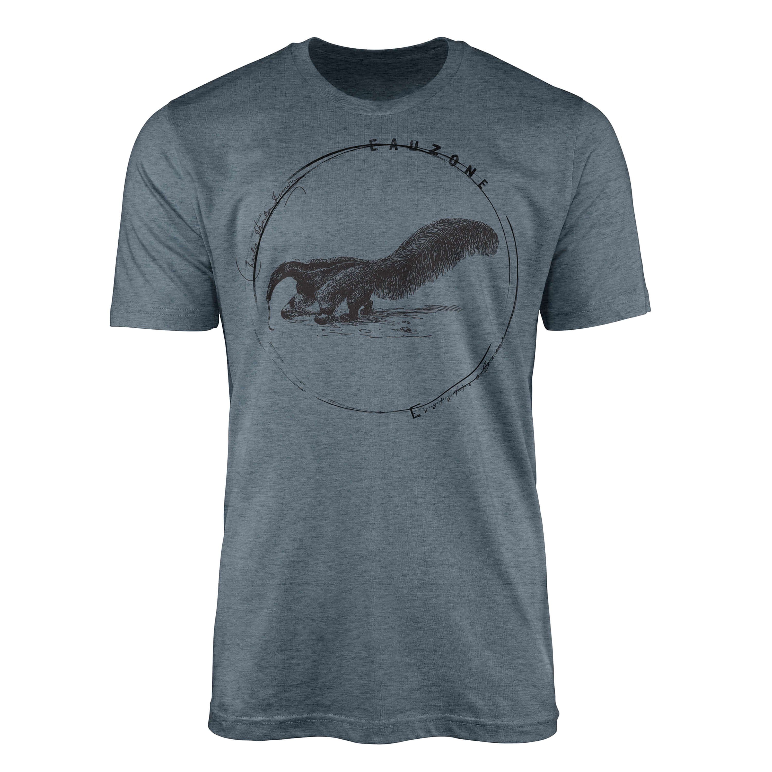 Art T-Shirt T-Shirt Herren Sinus Indigo Evolution Ameisenfresser