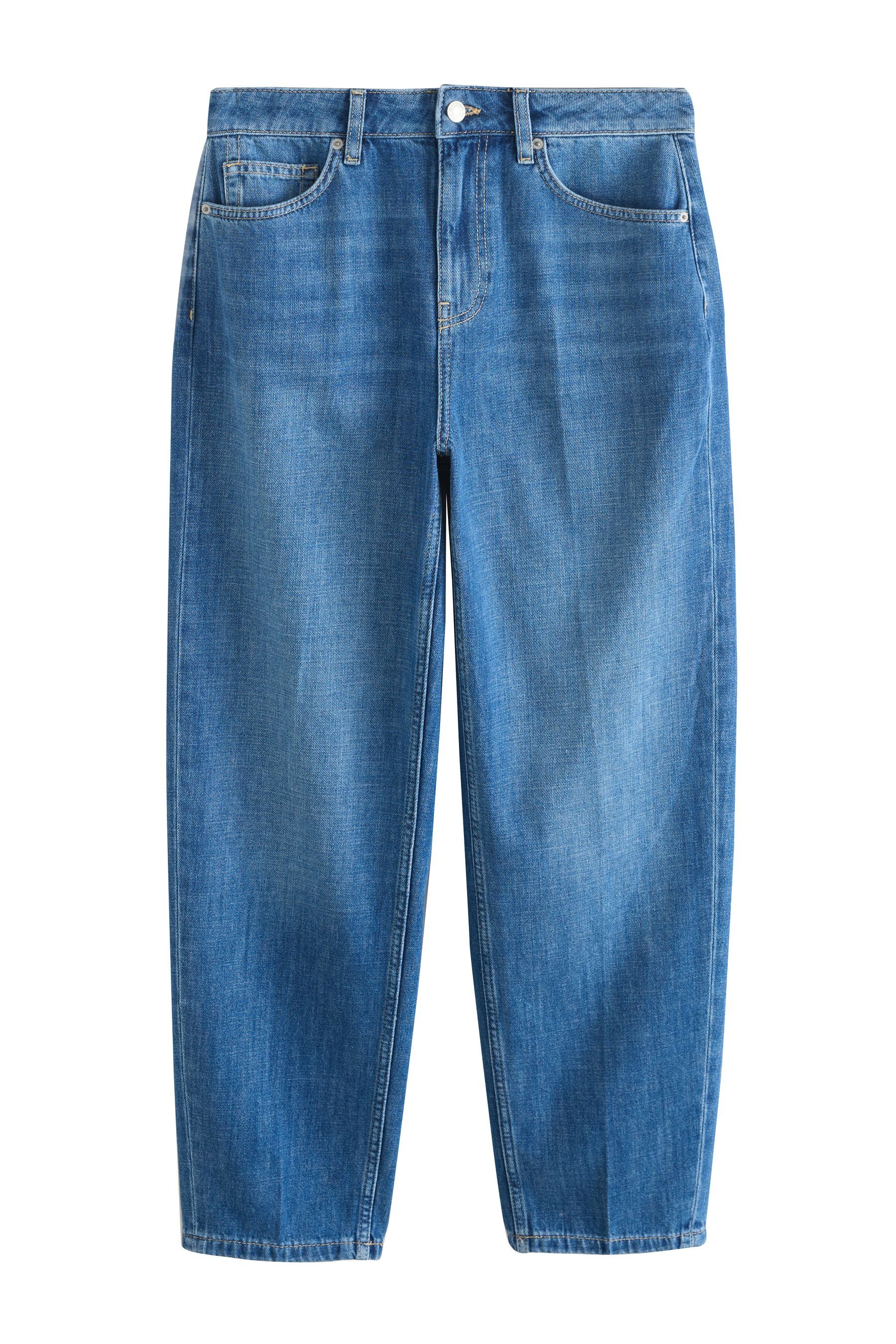 Next Tapered-fit-Jeans Hochbund-Jeans mit Bundfalten und Barrel-Bein (1-tlg)