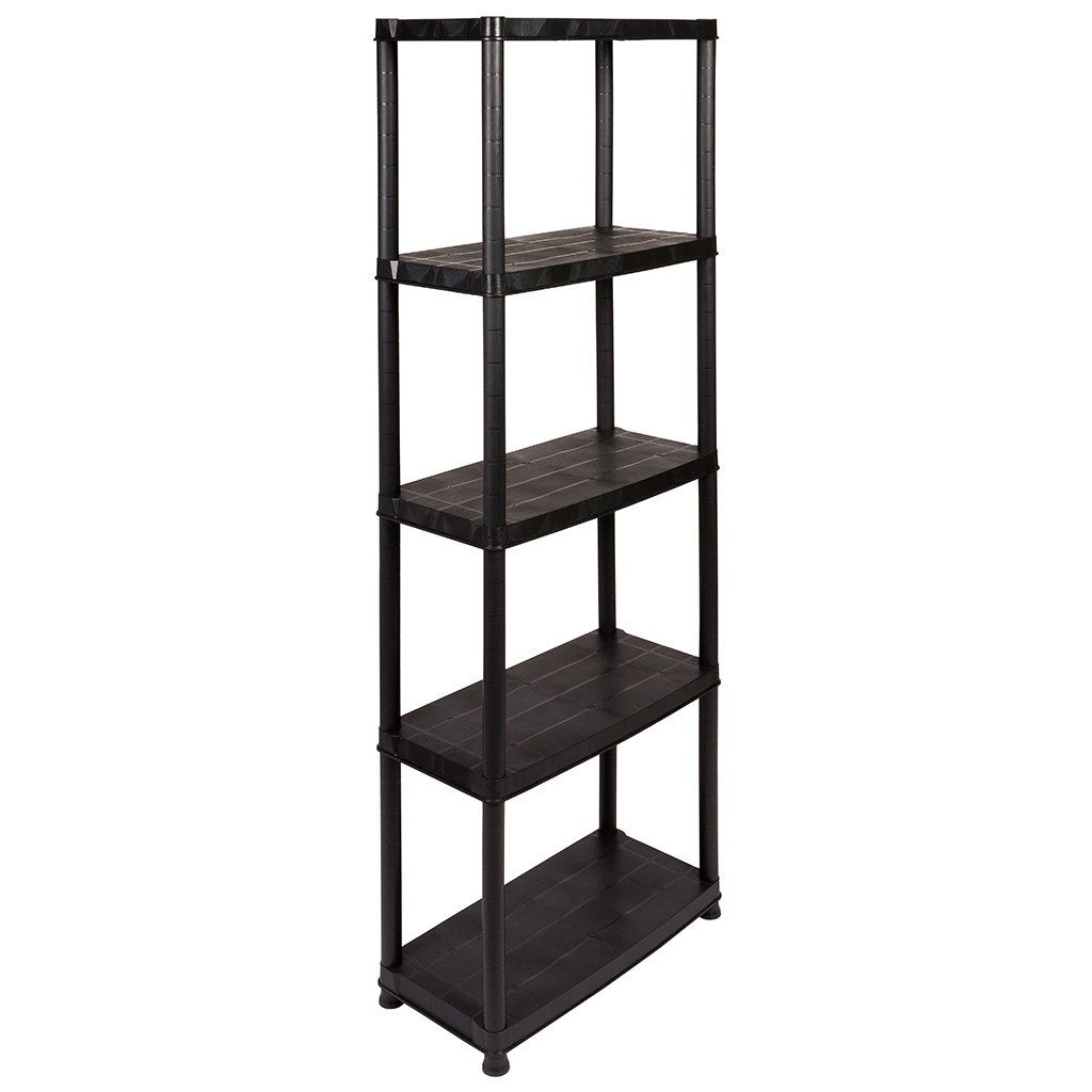 Kreher Standregal 'Primo Plus' mit 5 Böden aus Kunststoff in Schwarz, 1-tlg.