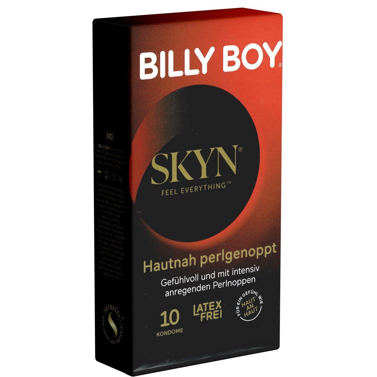 Billy Boy Kondome SKYN Hautnah Perlgenoppt - genoppte Kondome aus Polyisopren, Packung mit, 10 St., Kondome für Menschen mit Latexallergie, latexfreie Noppen-Kondome