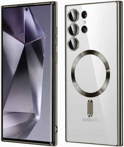 MSM Handyhülle Hülle für Samsung Galaxy S24 Ultra MagSafe Schutz Hard Case TITAN