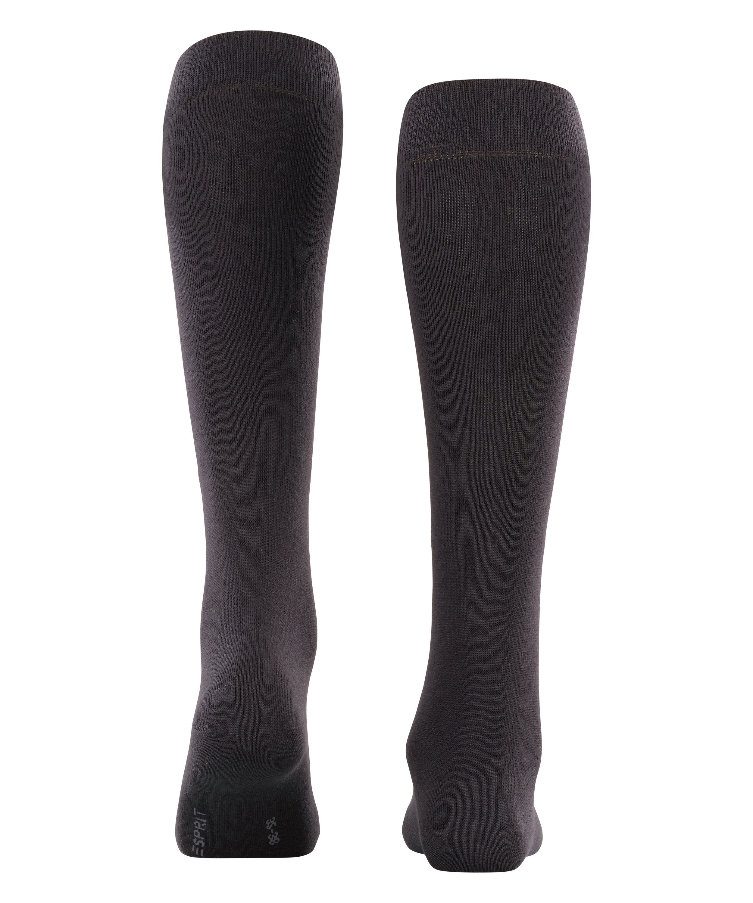 Esprit Kniestrümpfe Basic Pure blickdicht, unifarbenes Basic-Design, geripptes Bündchen