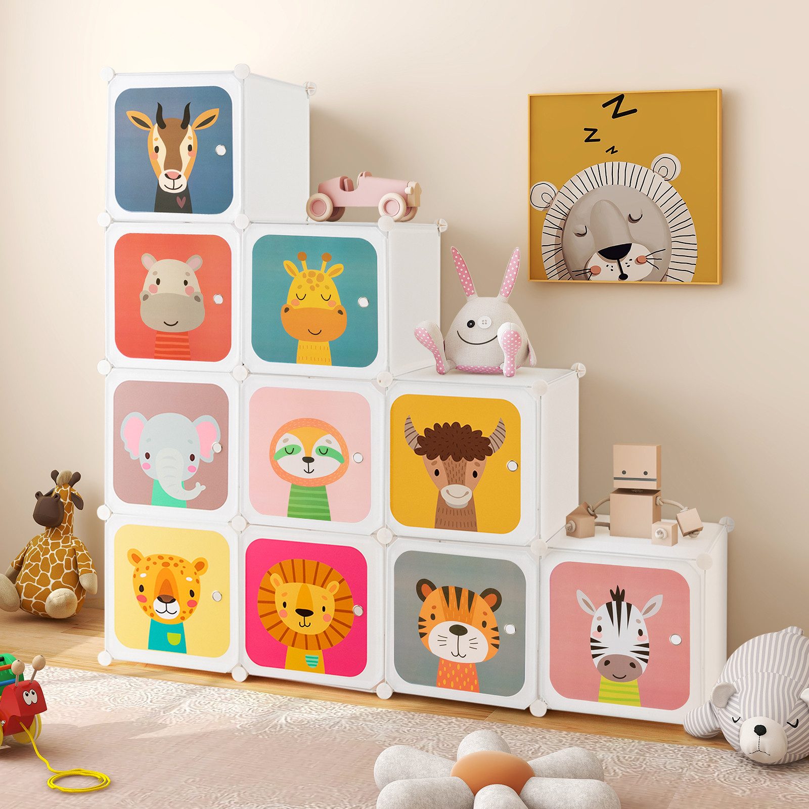 COSTWAY Kinderkleiderschrank mit 2 Kleiderstängen und günstig online kaufen