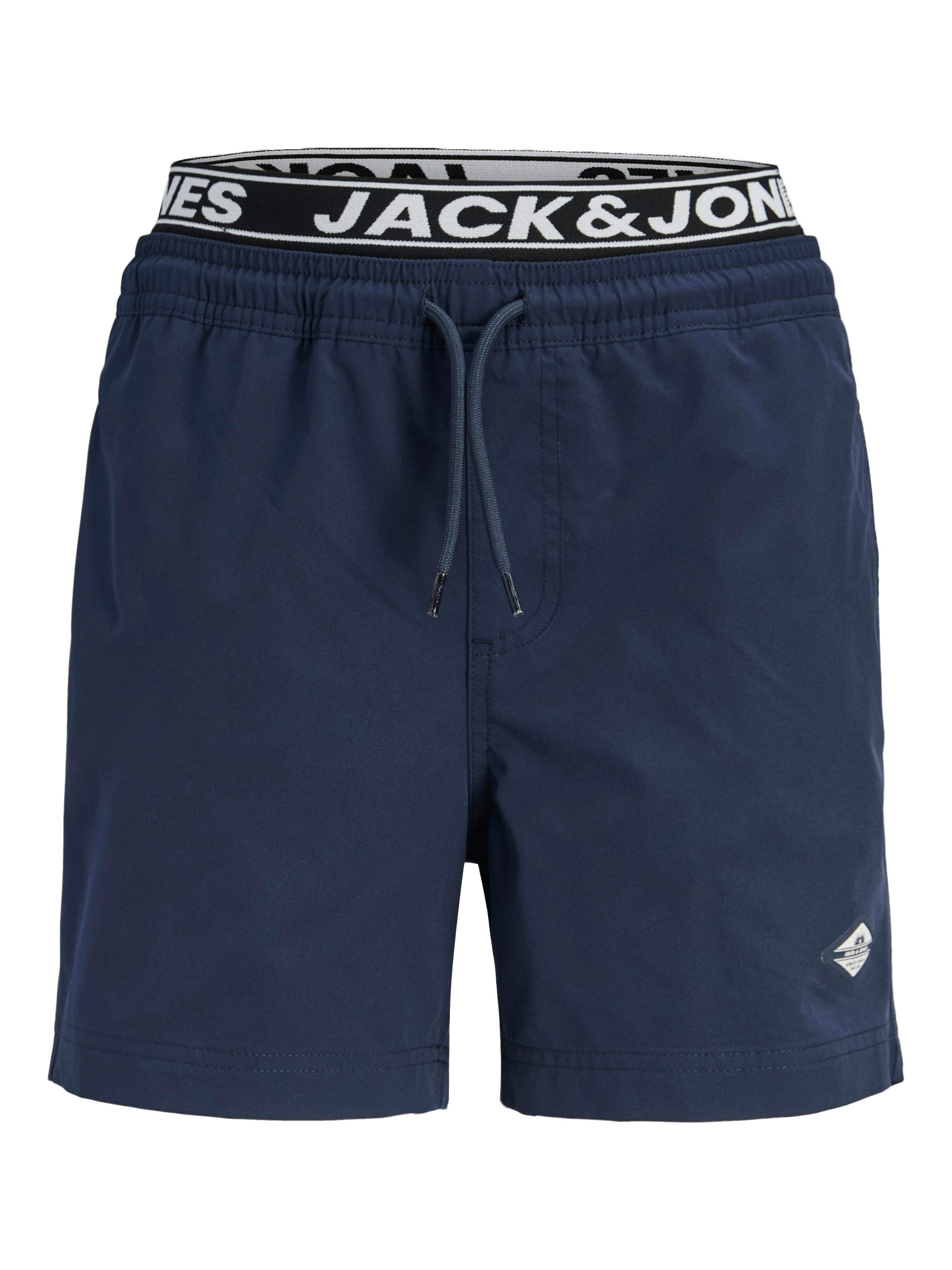 Jack & Jones Junior Badeshorts JPSTMAUI SURF DOUBLE WB SWIMSHORT SN JNR mit Logobund und Kordelzug – Bild 5 von 5