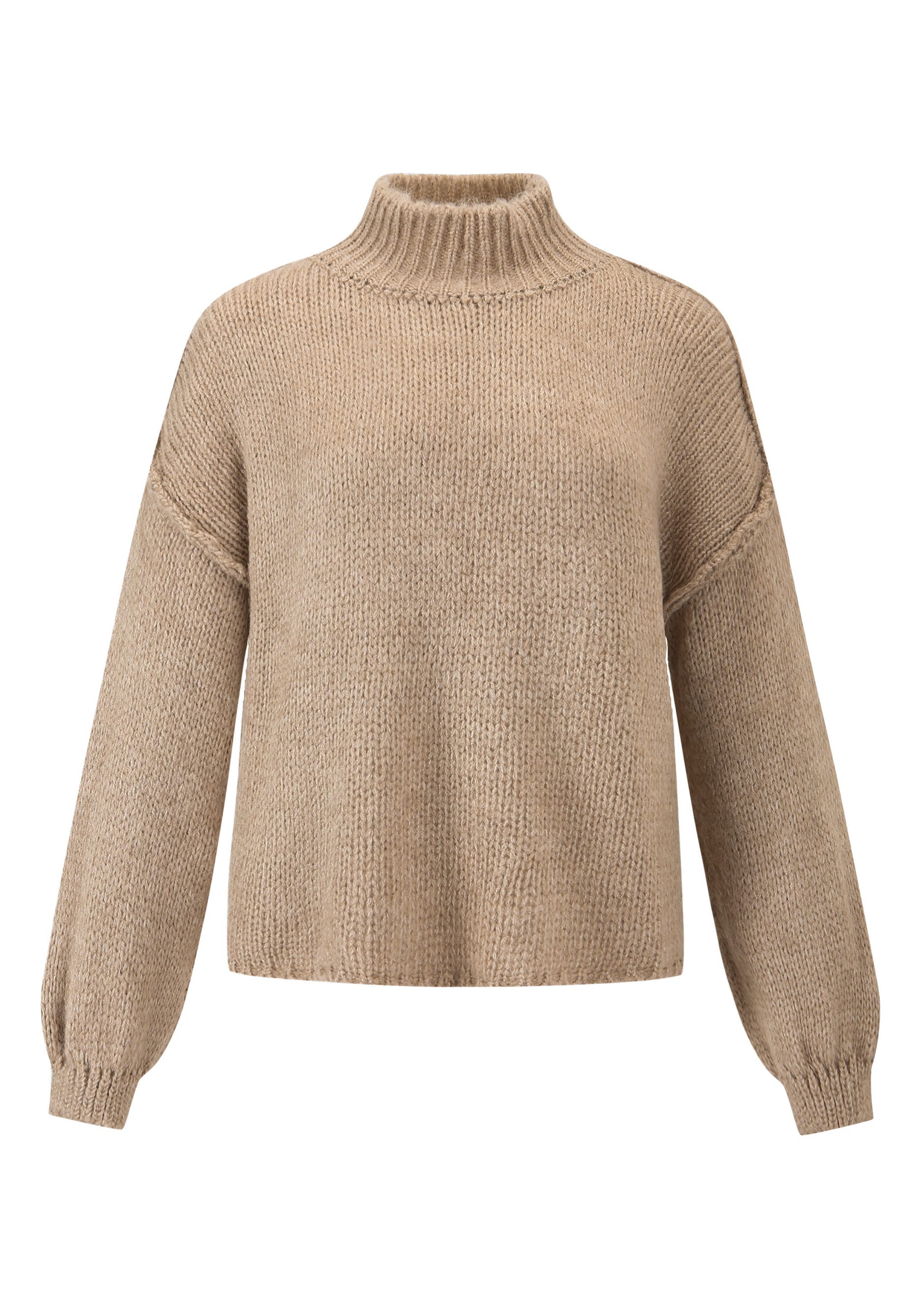 SASSYCLASSY Strickpullover Rollkragenpullover Damen mit Ziernähten günstig online kaufen