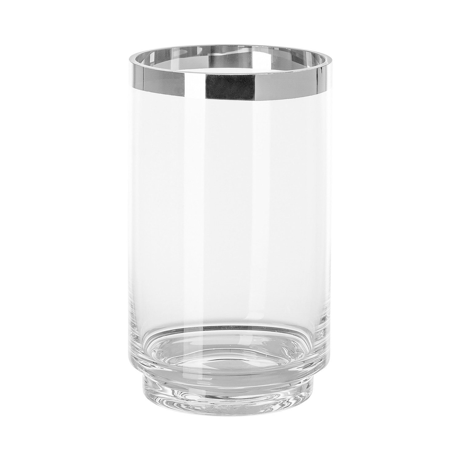 Fink Dekovase JARO Glaszylinder mit Boden - H.20cm x B.12cm - silberfarben günstig online kaufen