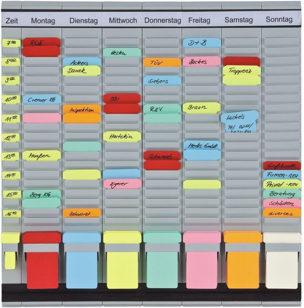 FRANKEN Wandtafel T-Karten Planer OfficePlaner 49x47,3 cm 7 Träger grau günstig online kaufen