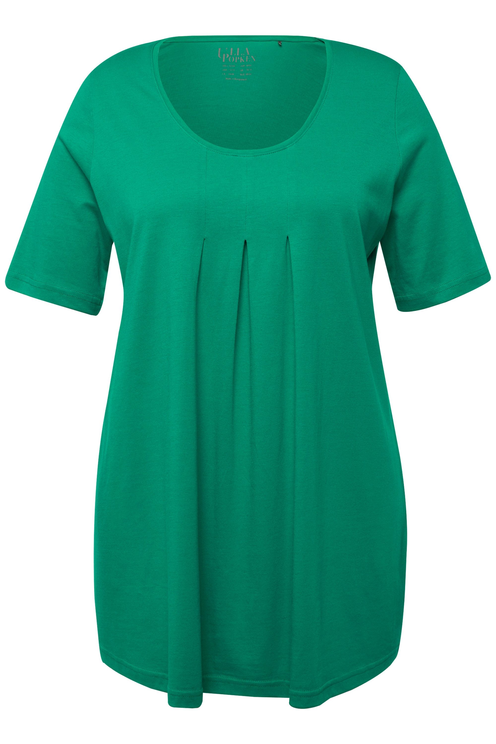 Ulla Popken T-Shirt T-Shirt Zierfalten A-Linie Rundhals Halbarm Modal günstig online kaufen