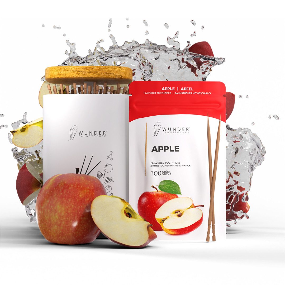 Wunder Zahnstocher Mundpflegecenter Wunder Zahnstocher - 1x Apfel RF + 1x Zahnstocherspender