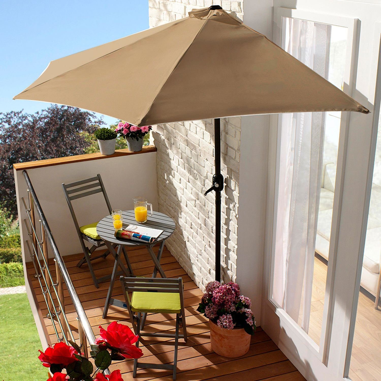 BURI Sonnenschirm WandSonnenschirm Sonnenschutz Terrassenschirm
