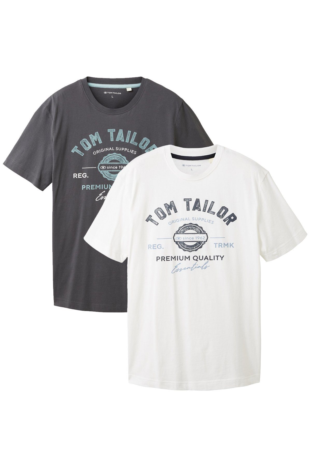 TOM TAILOR T-Shirt Logo 2-er Pack günstig online kaufen