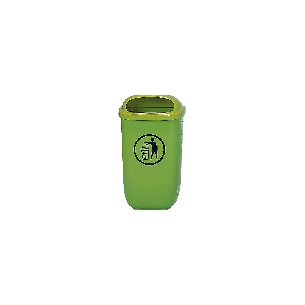 Mülleimer Abfallkorb nach DIN, Ideal Grün, Dreikantschlüssel Außenbereich Mit und den Pfosten für