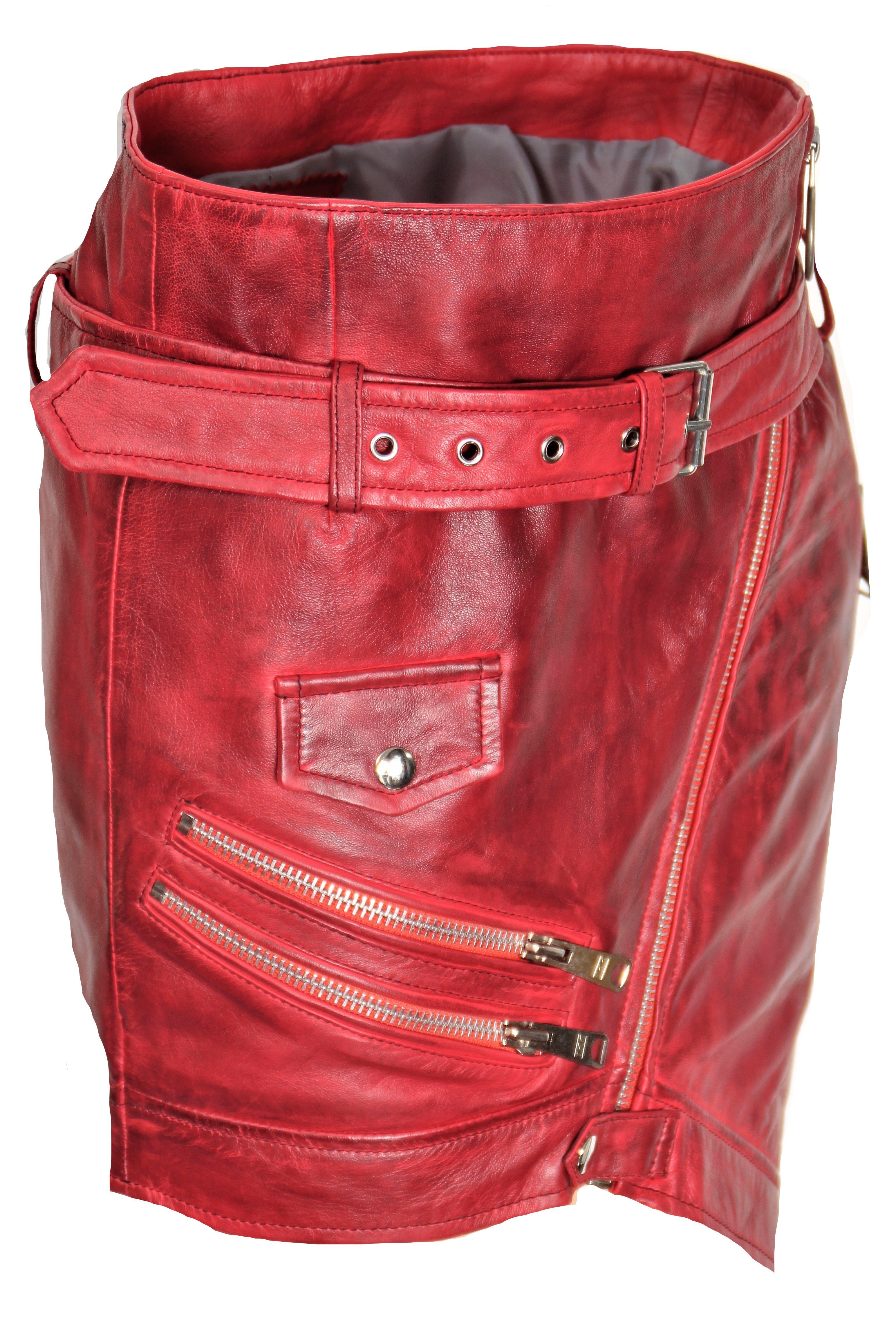 Be Noble Lederrock diagonal Reißverschlüsse, Taschen, Gürtel günstig online kaufen