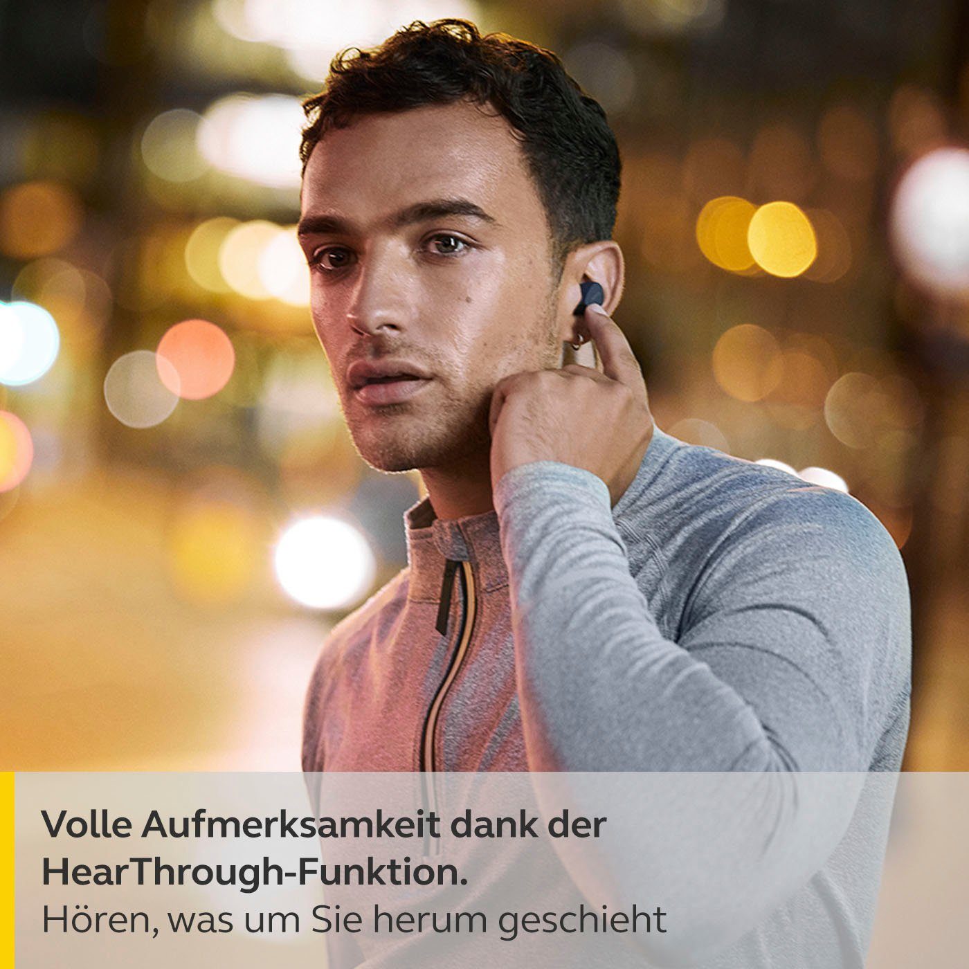 Jabra Elite 4 active Bluetooth-Kopfhörer Freisprechfunktion, Steuerung Alexa, Sprachsteuerung, Wireless, und Musik, Assistant, (Active True Siri, blau integrierte Noise (ANC), Anrufe Bluetooth) Cancelling Google für